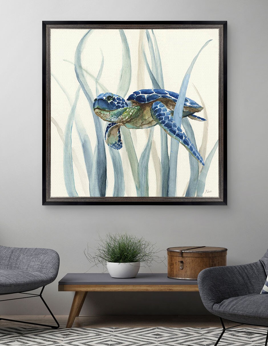 Cuadro decorativo Tortuga en pasto marino II de Nan técnica mixta 5