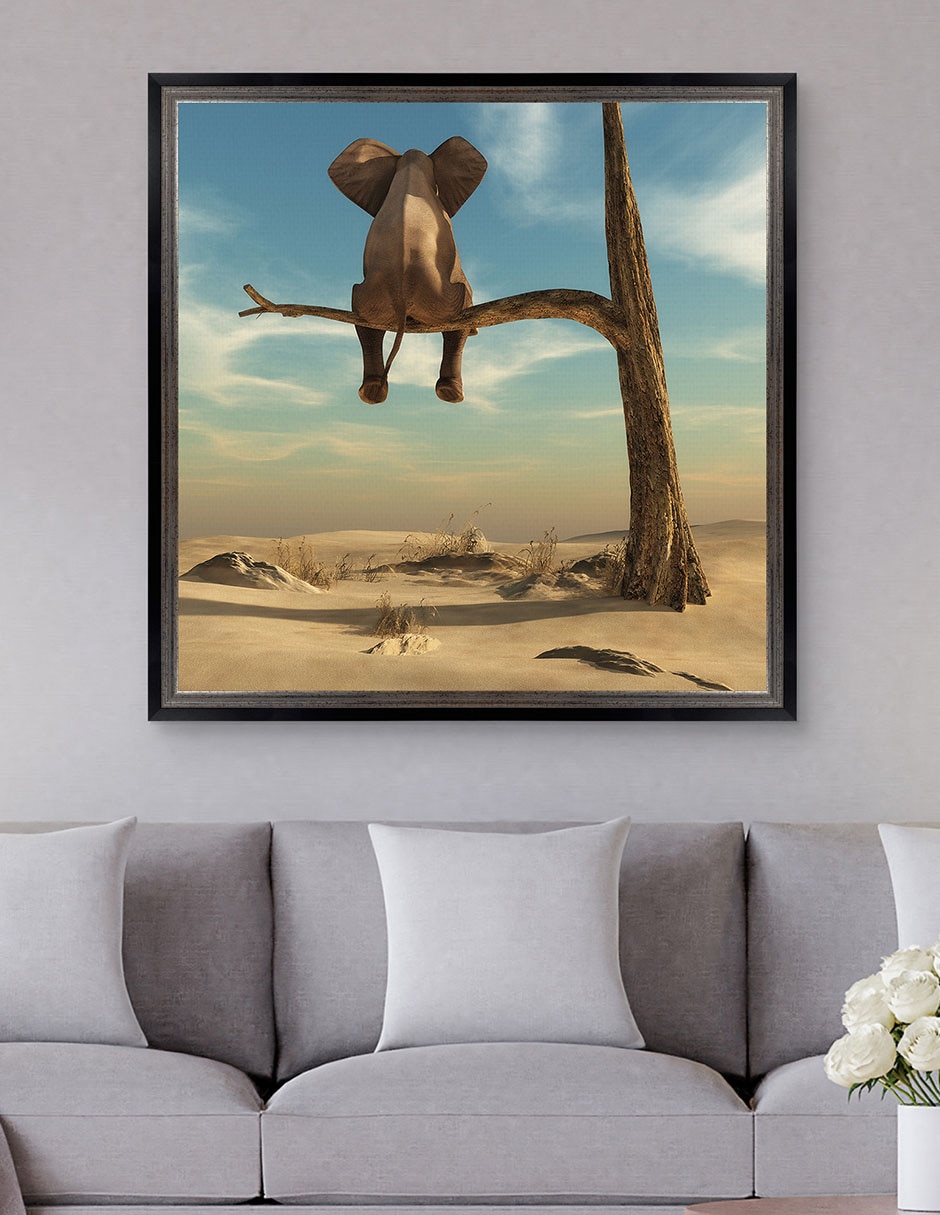 Cuadro decorativo Elefante en árbol del desierto de DP Gallery técnica mixta 2