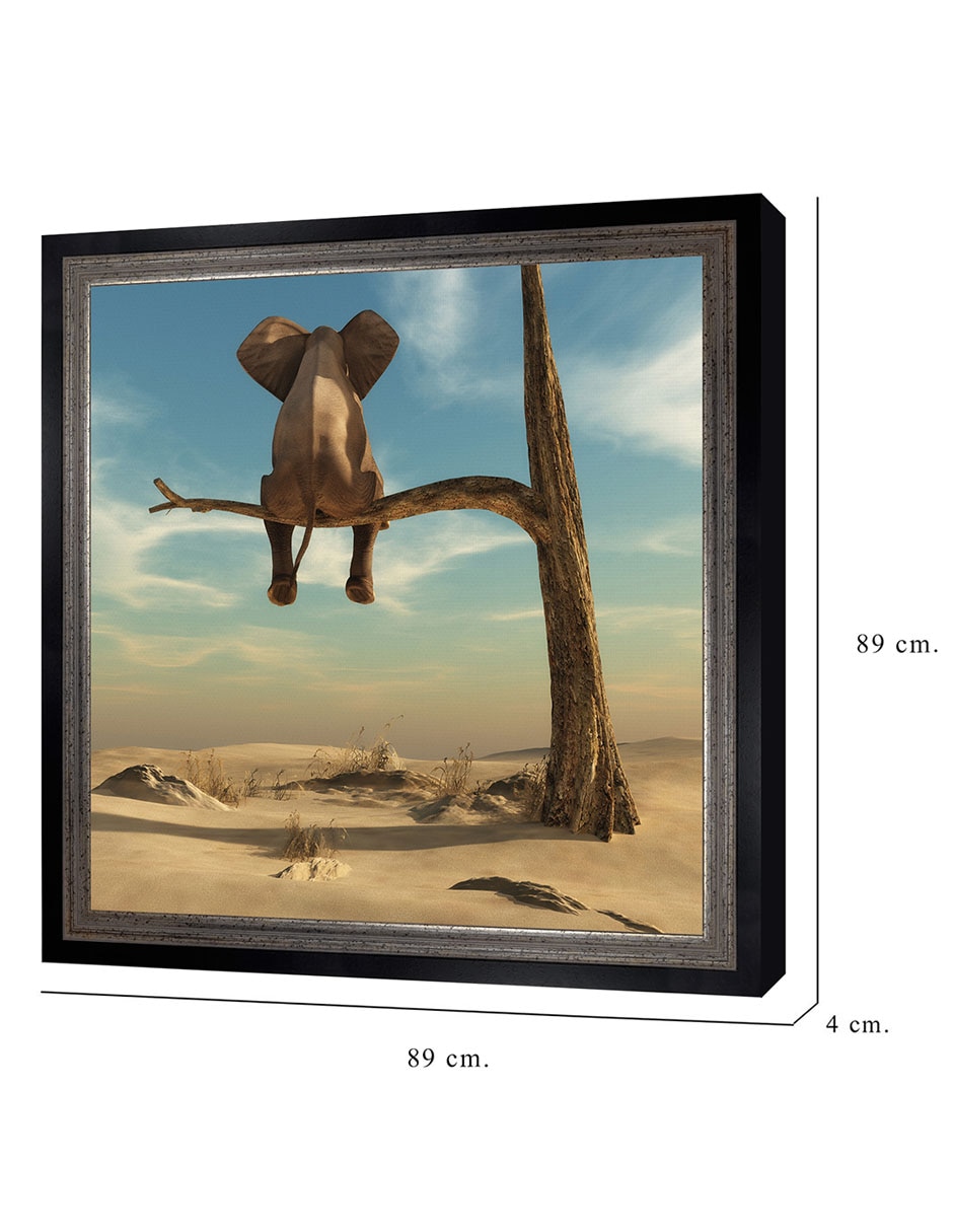 Cuadro decorativo Elefante en árbol del desierto de DP Gallery técnica mixta 8