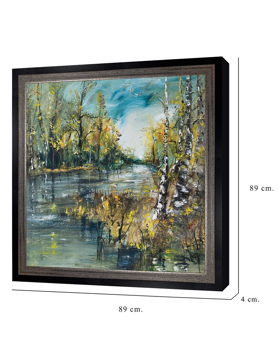 Cuadro decorativo Curva de río de abedules de verano de DP Gallery técnica mixta 2