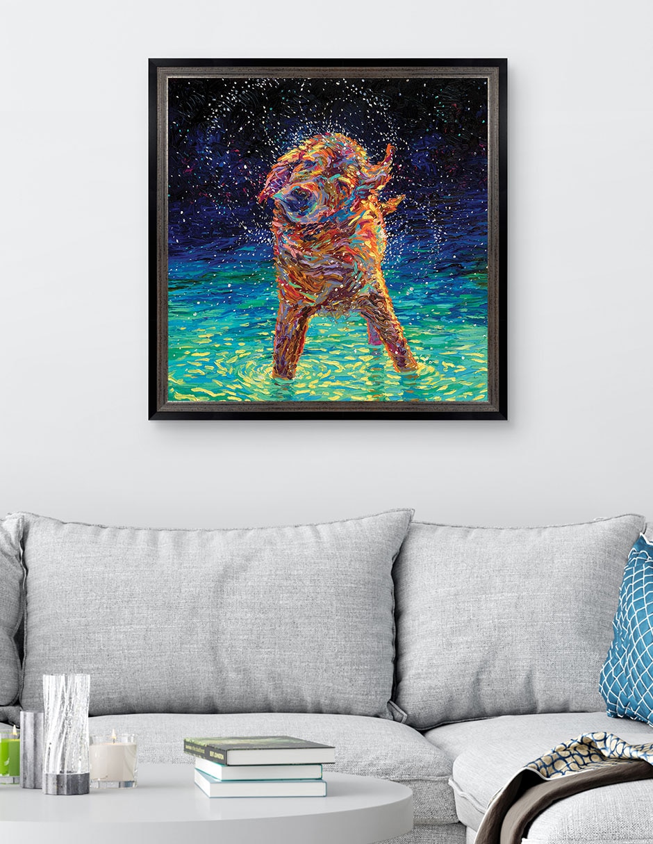 Cuadro decorativo Nado a la luz de la luna de Iris Scott técnica mixta 3