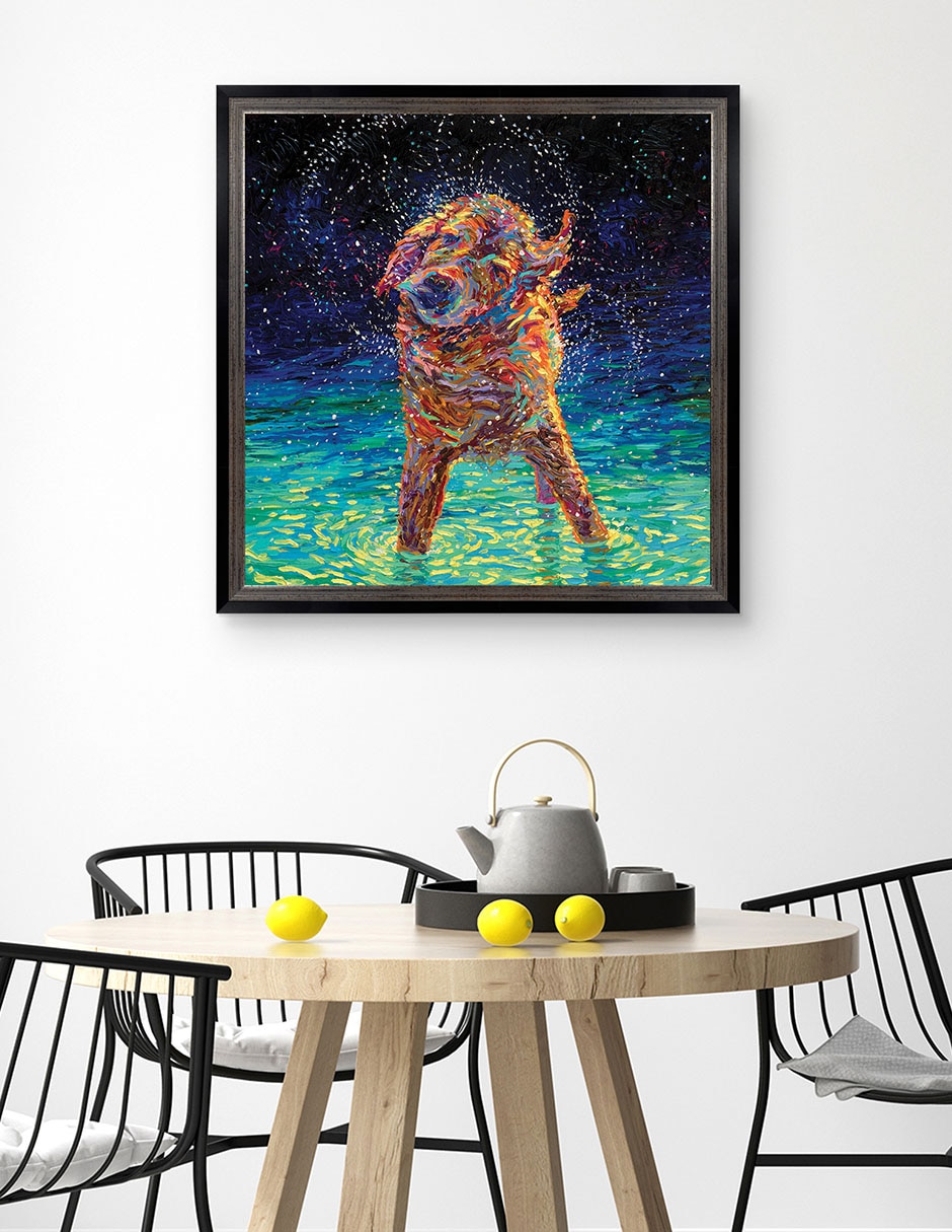 Cuadro decorativo Nado a la luz de la luna de Iris Scott técnica mixta 4