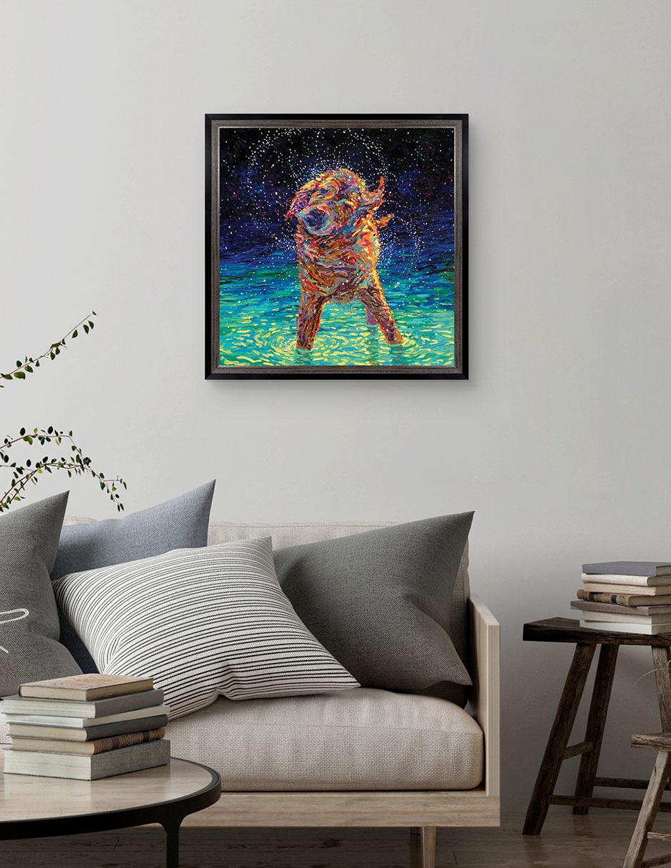 Cuadro decorativo Nado a la luz de la luna de Iris Scott técnica mixta 3