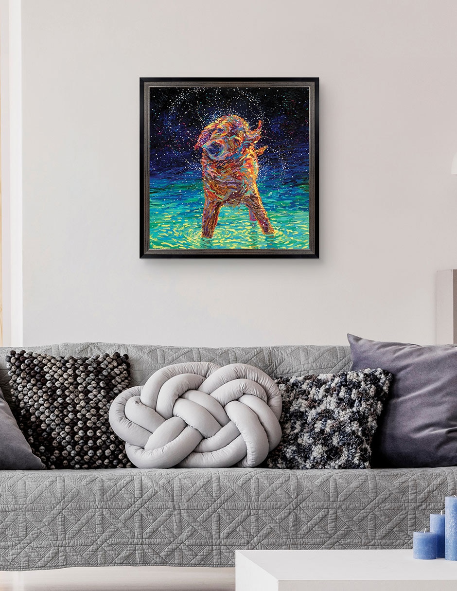 Cuadro decorativo Nado a la luz de la luna de Iris Scott técnica mixta 5