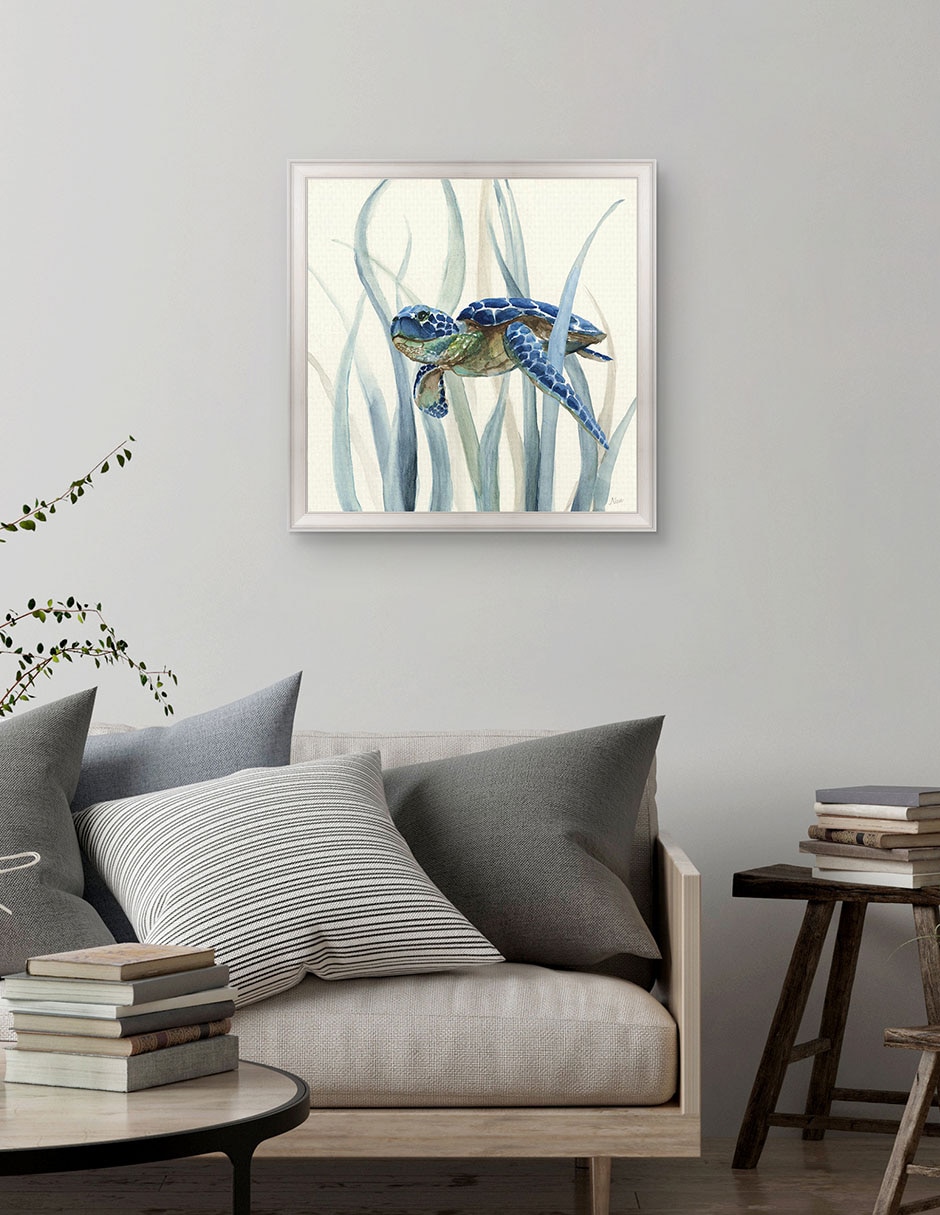 Cuadro decorativo Tortuga en pasto marino II de Nan técnica mixta 2