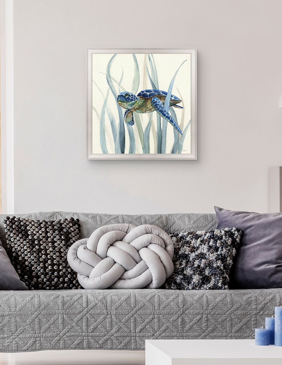 Cuadro decorativo Tortuga en pasto marino II de Nan técnica mixta 4