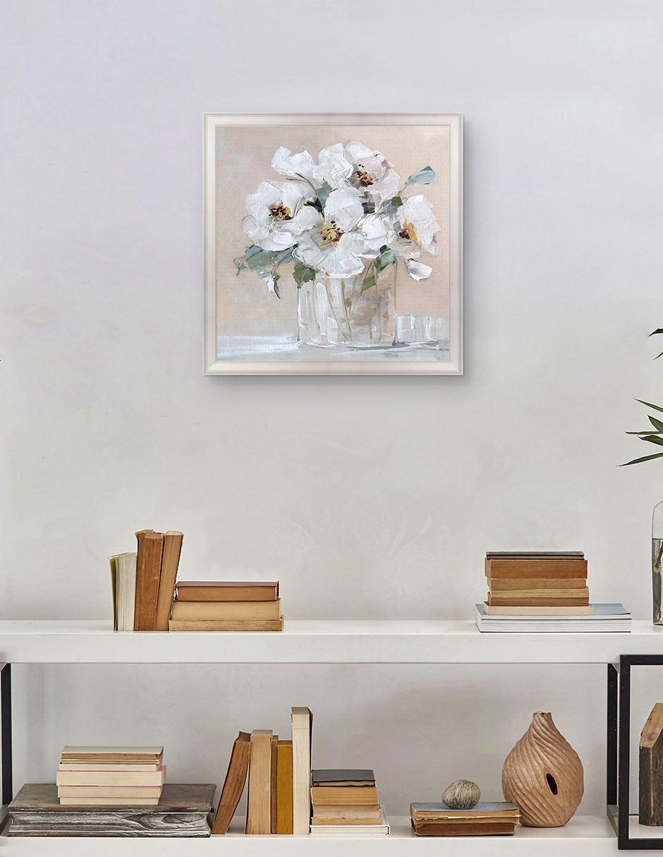 Cuadro decorativo Blancos suaves I de Sally Swatland técnica mixta 3