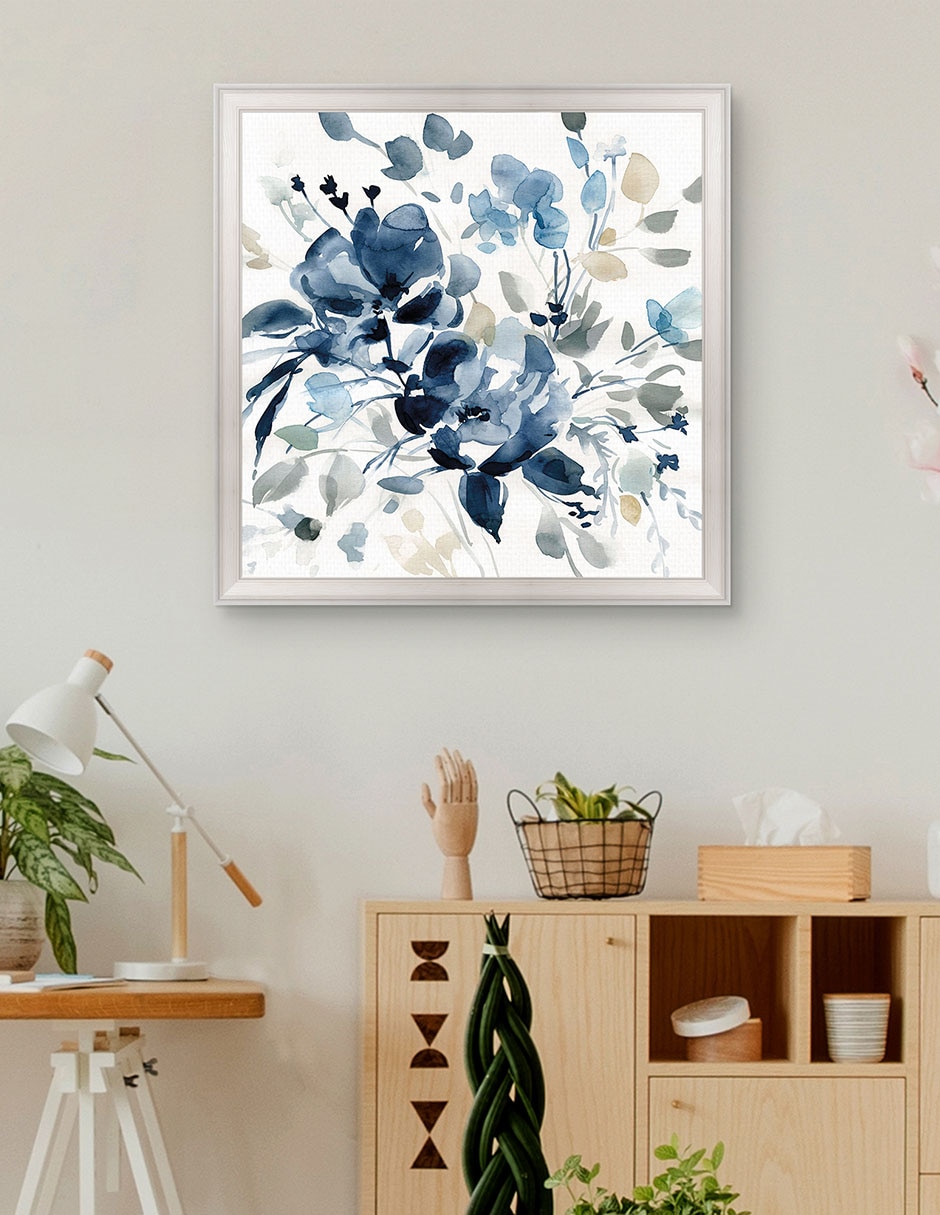 Cuadro decorativo Jardín índigo II de Carol Robinson técnica mixta 2