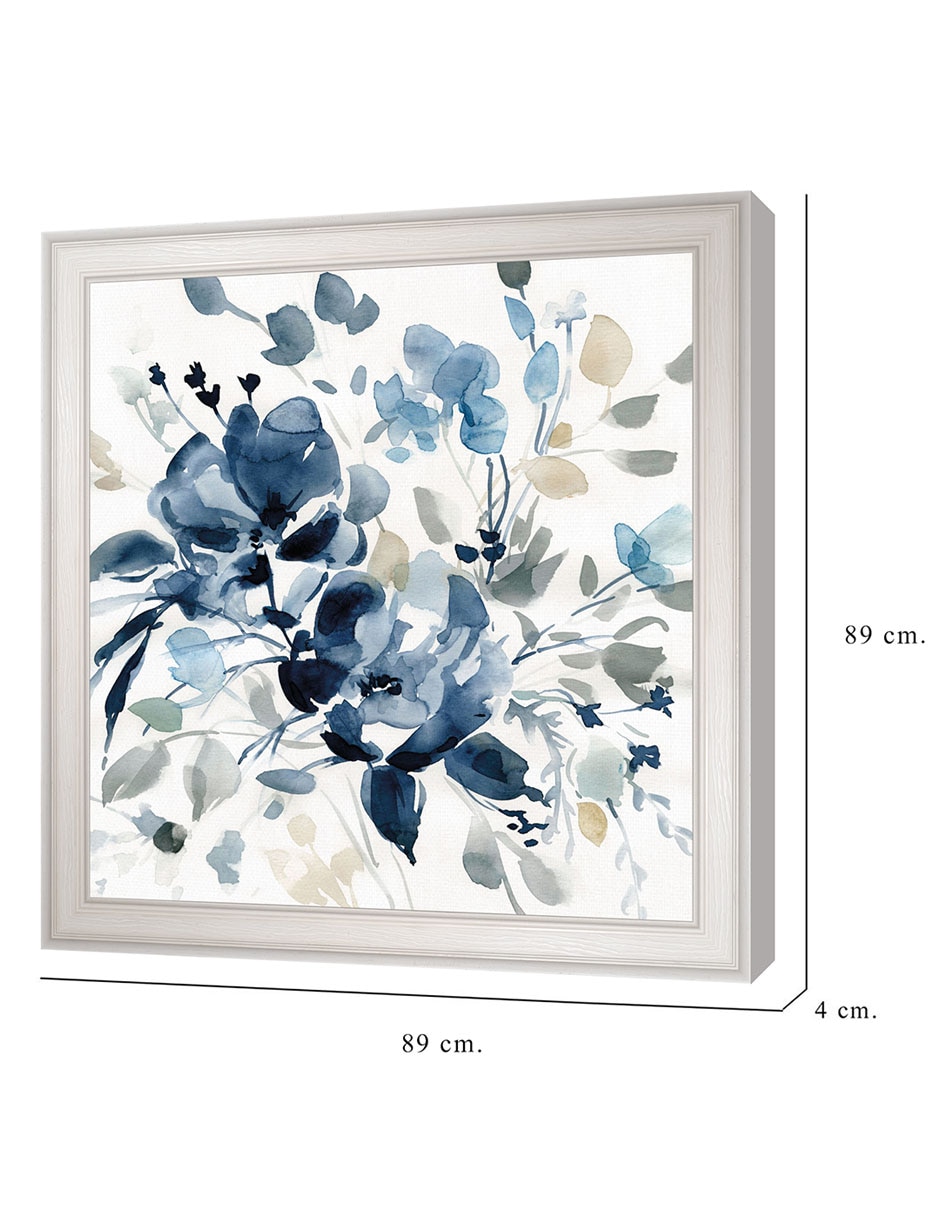 Cuadro decorativo Jardín índigo II de Carol Robinson técnica mixta 2