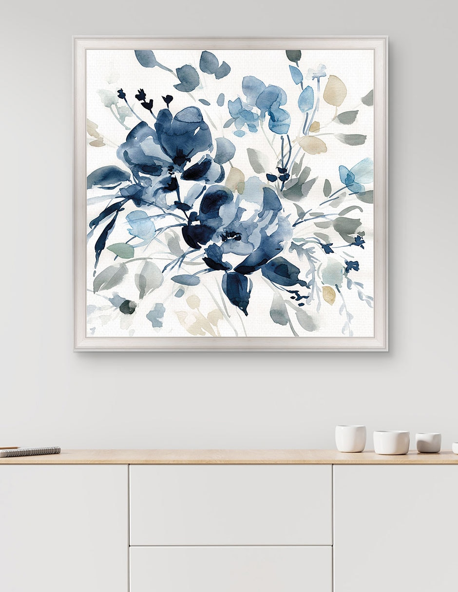 Cuadro decorativo Jardín índigo II de Carol Robinson técnica mixta 4