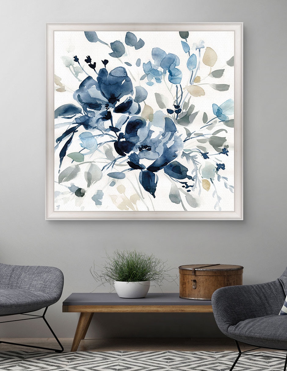 Cuadro decorativo Jardín índigo II de Carol Robinson técnica mixta 5