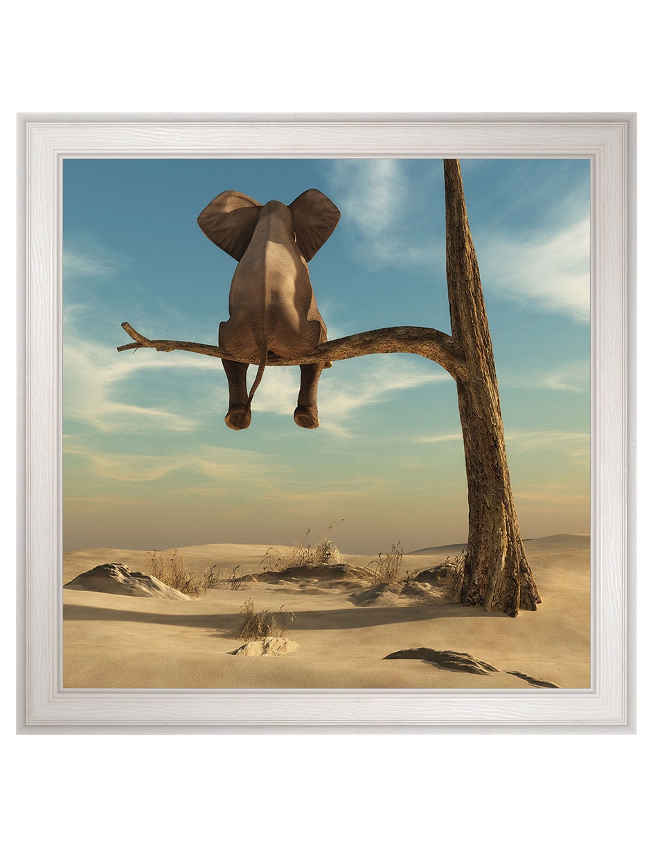 Cuadro decorativo Elefante en árbol del desierto de DP Gallery técnica mixta Cuadro decorativo Elefante en árbol del desierto de DP Gallery técnica mixta