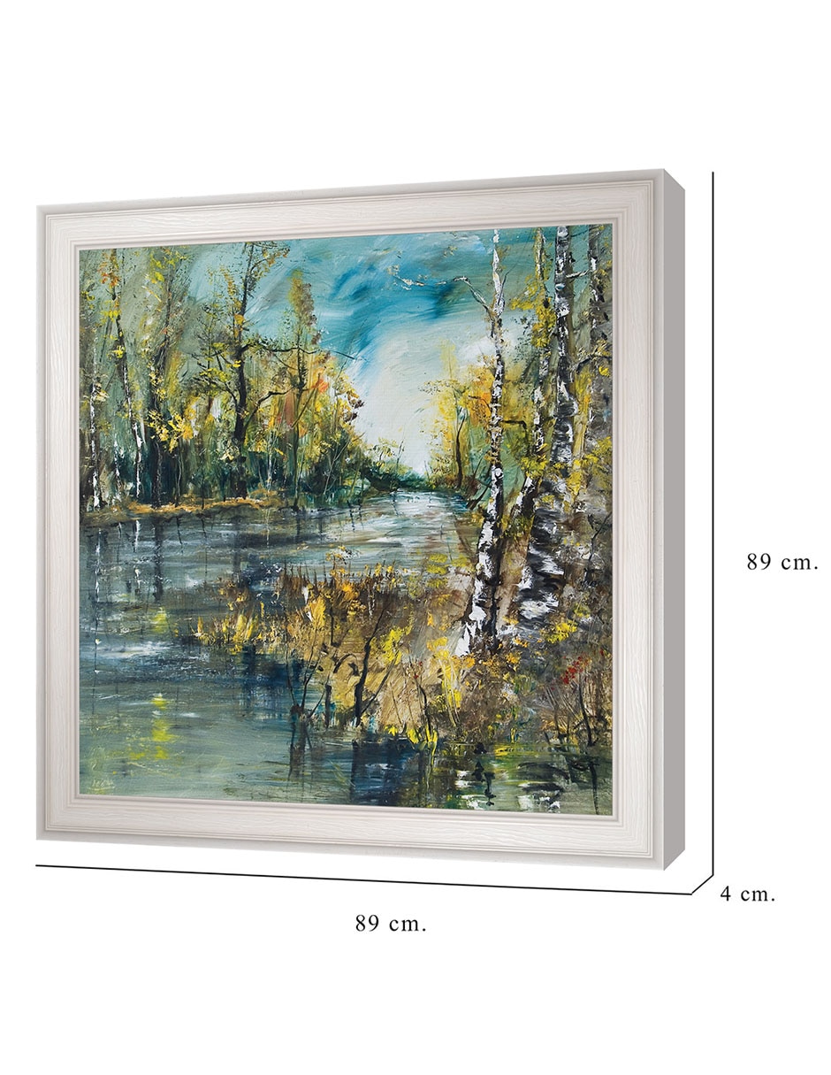Cuadro decorativo Curva de río de abedules de verano de DP Gallery técnica mixta 2