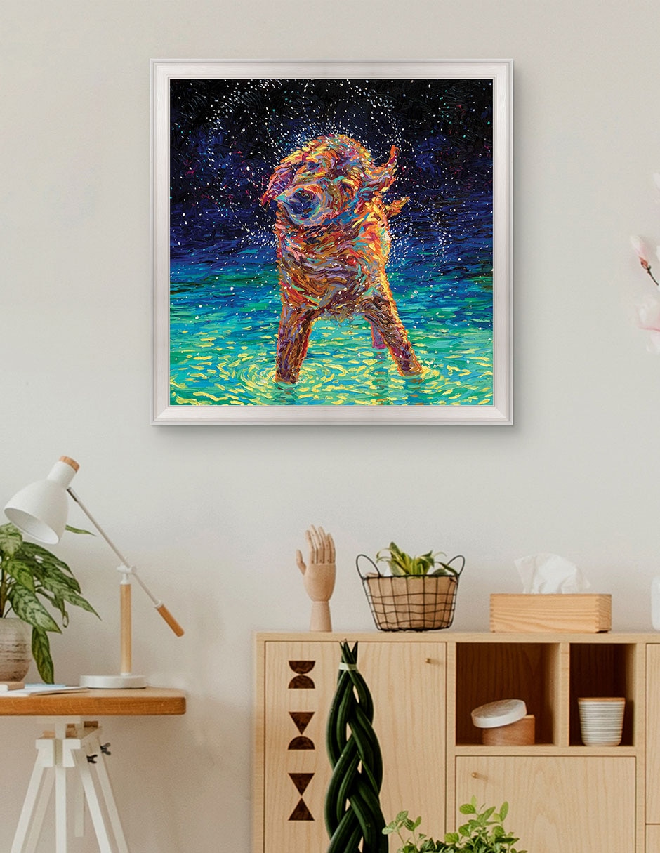 Cuadro decorativo Nado a la luz de la luna de Iris Scott técnica mixta 3