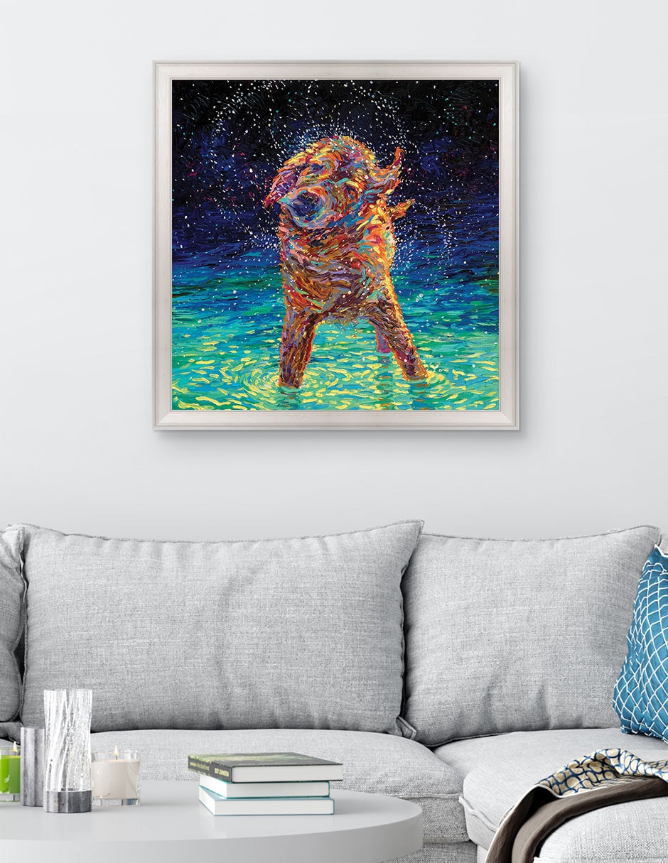 Cuadro decorativo Nado a la luz de la luna de Iris Scott técnica mixta 4