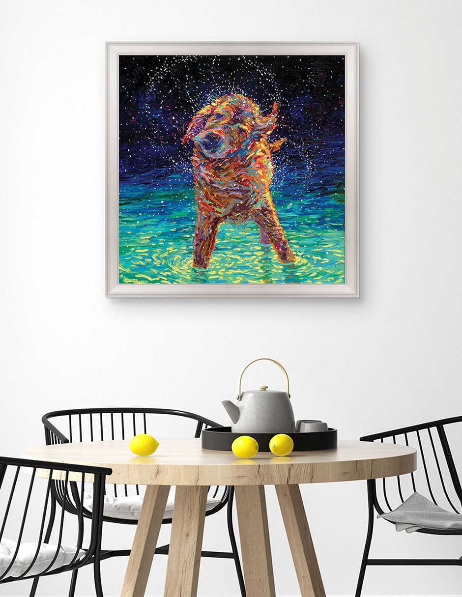 Cuadro decorativo Nado a la luz de la luna de Iris Scott técnica mixta 5