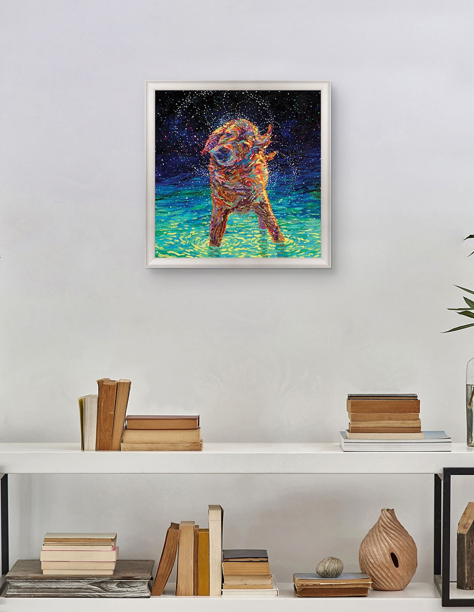 Cuadro decorativo Nado a la luz de la luna de Iris Scott técnica mixta 3
