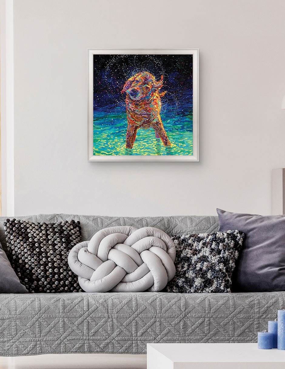 Cuadro decorativo Nado a la luz de la luna de Iris Scott técnica mixta 4