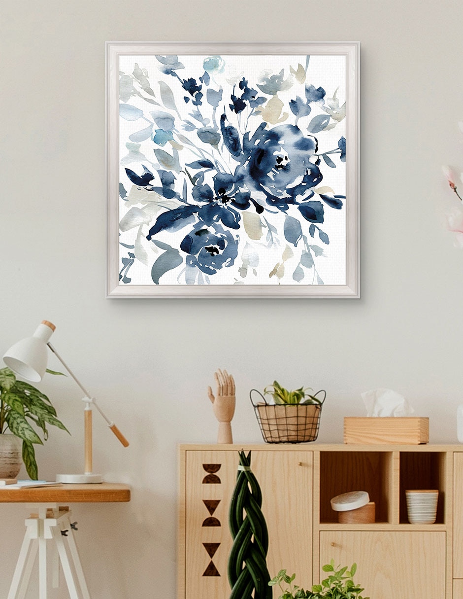 Cuadro decorativo Jardín índigo I de Carol Robinson técnica mixta 3