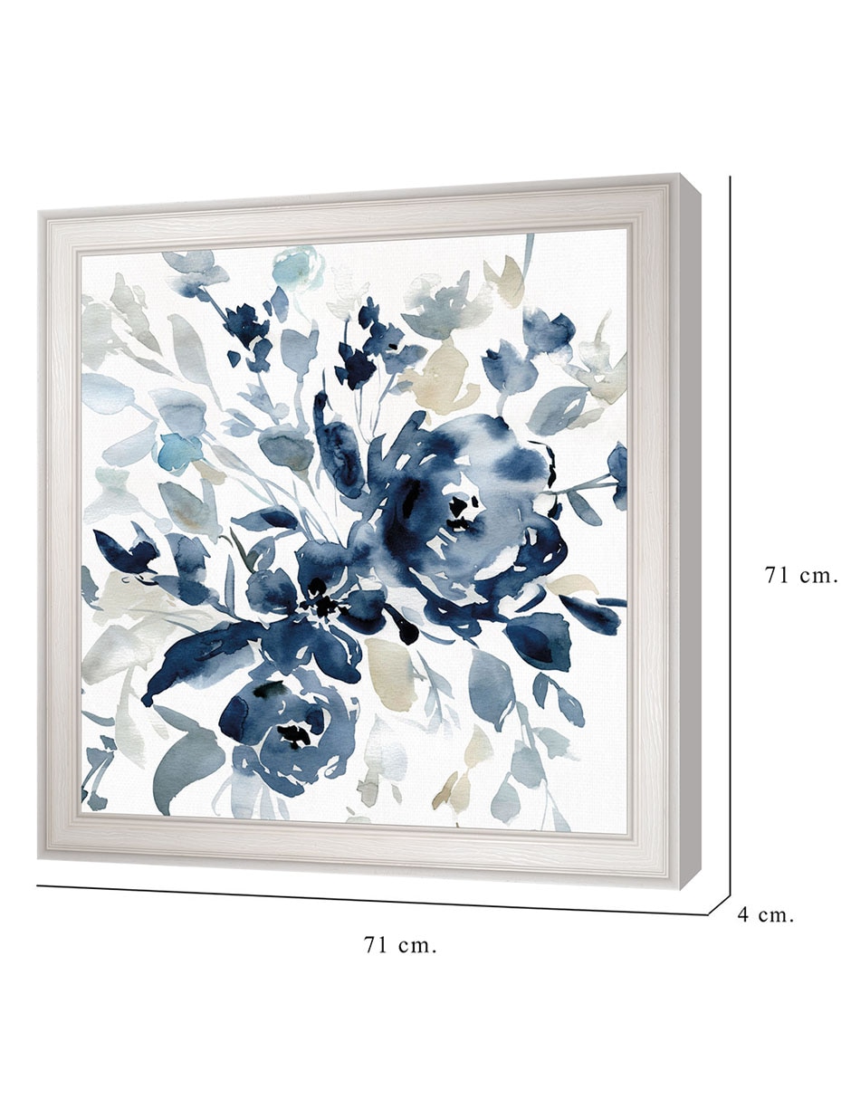 Cuadro decorativo Jardín índigo I de Carol Robinson técnica mixta 2