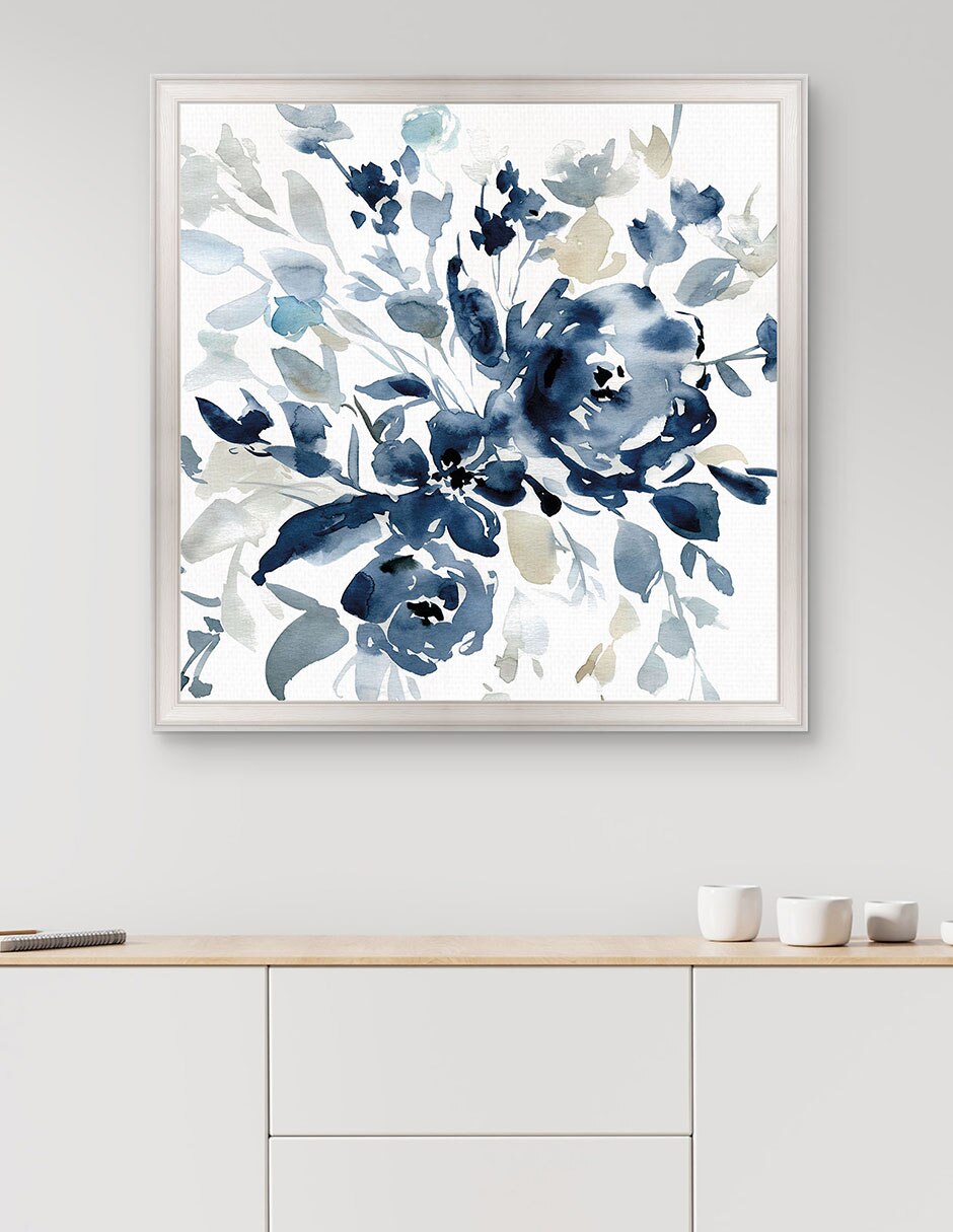 Cuadro decorativo Jardín índigo I de Carol Robinson técnica mixta 3