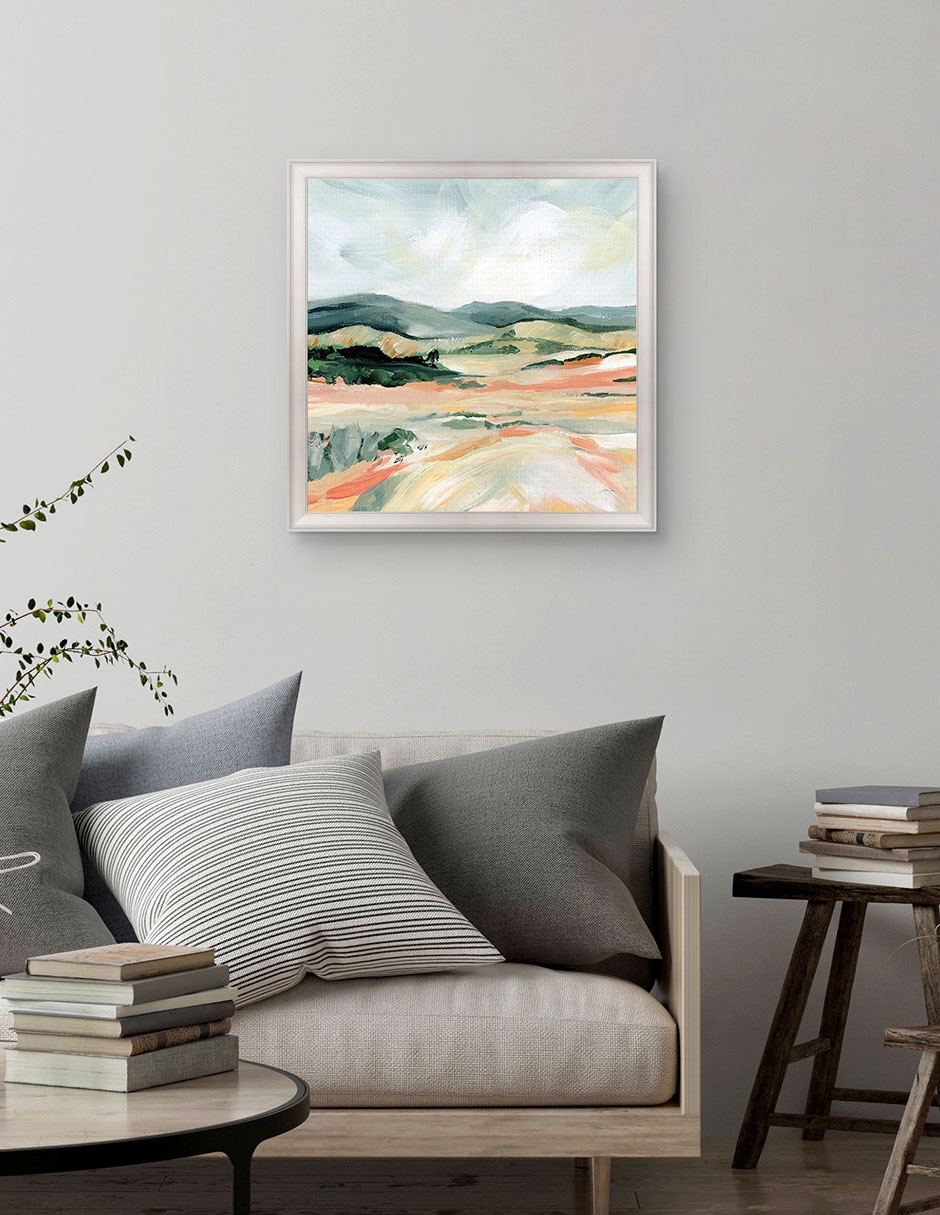 Cuadro decorativo Paisaje bermellón I de Katrina Pete técnica mixta 2