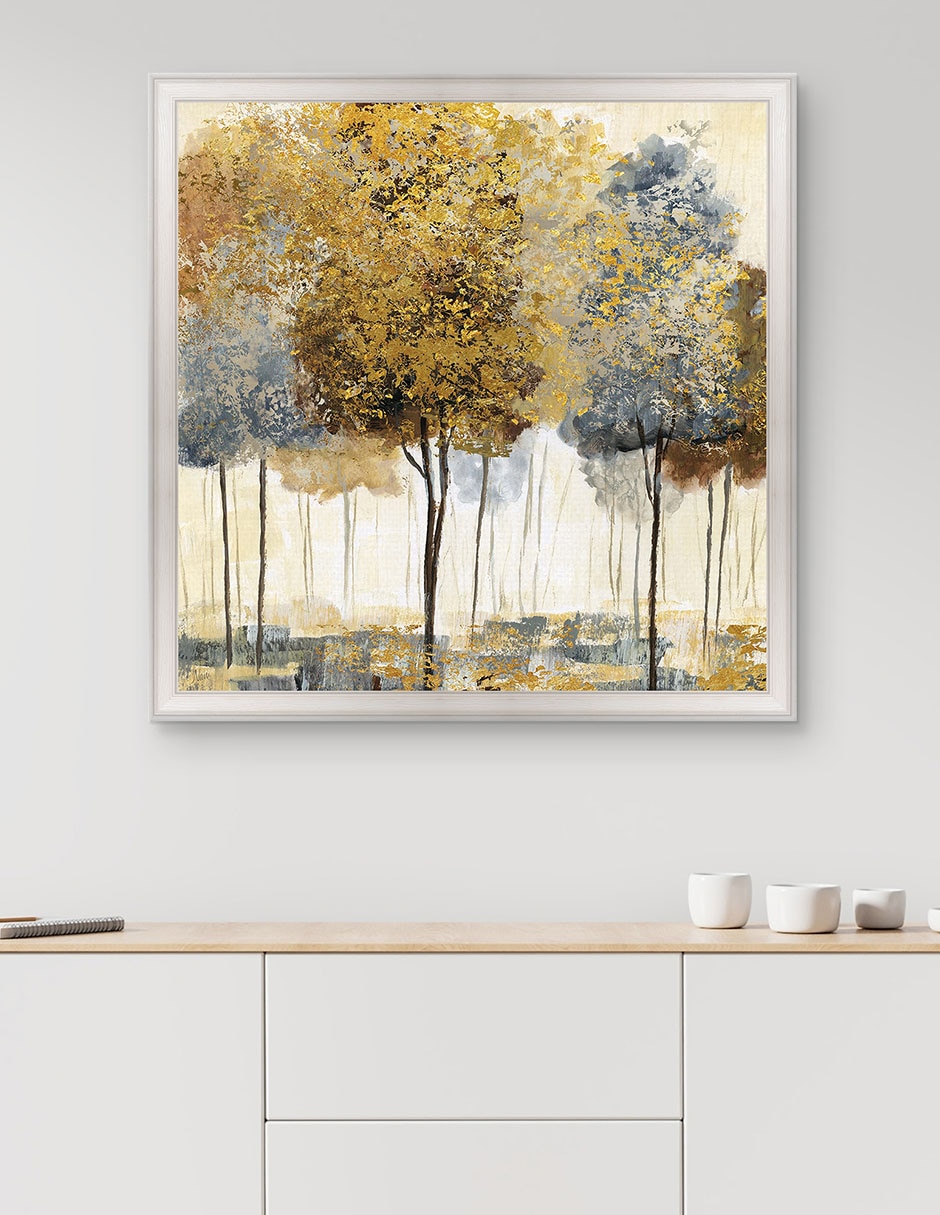 Cuadro decorativo Bosque metálico I de Nan técnica mixta 3