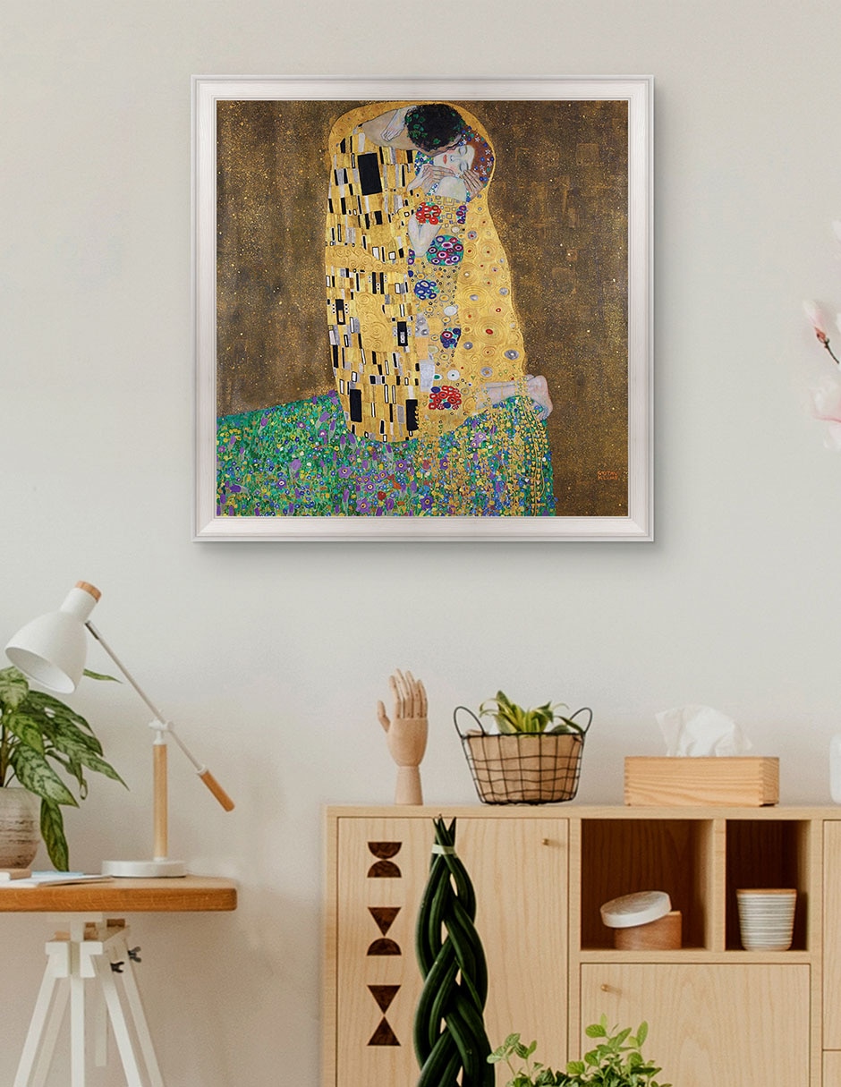 Cuadro decorativo El beso de Gustav Klimt técnica mixta 3