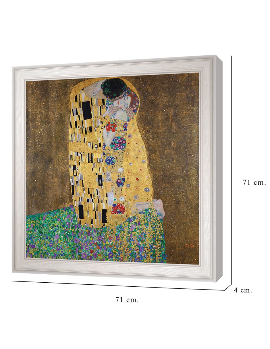 Cuadro decorativo El beso de Gustav Klimt técnica mixta 2