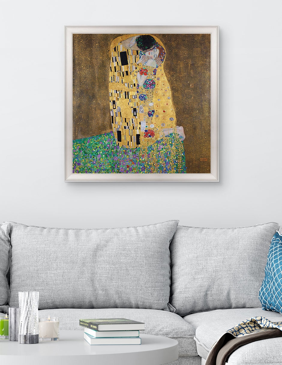 Cuadro decorativo El beso de Gustav Klimt técnica mixta 4