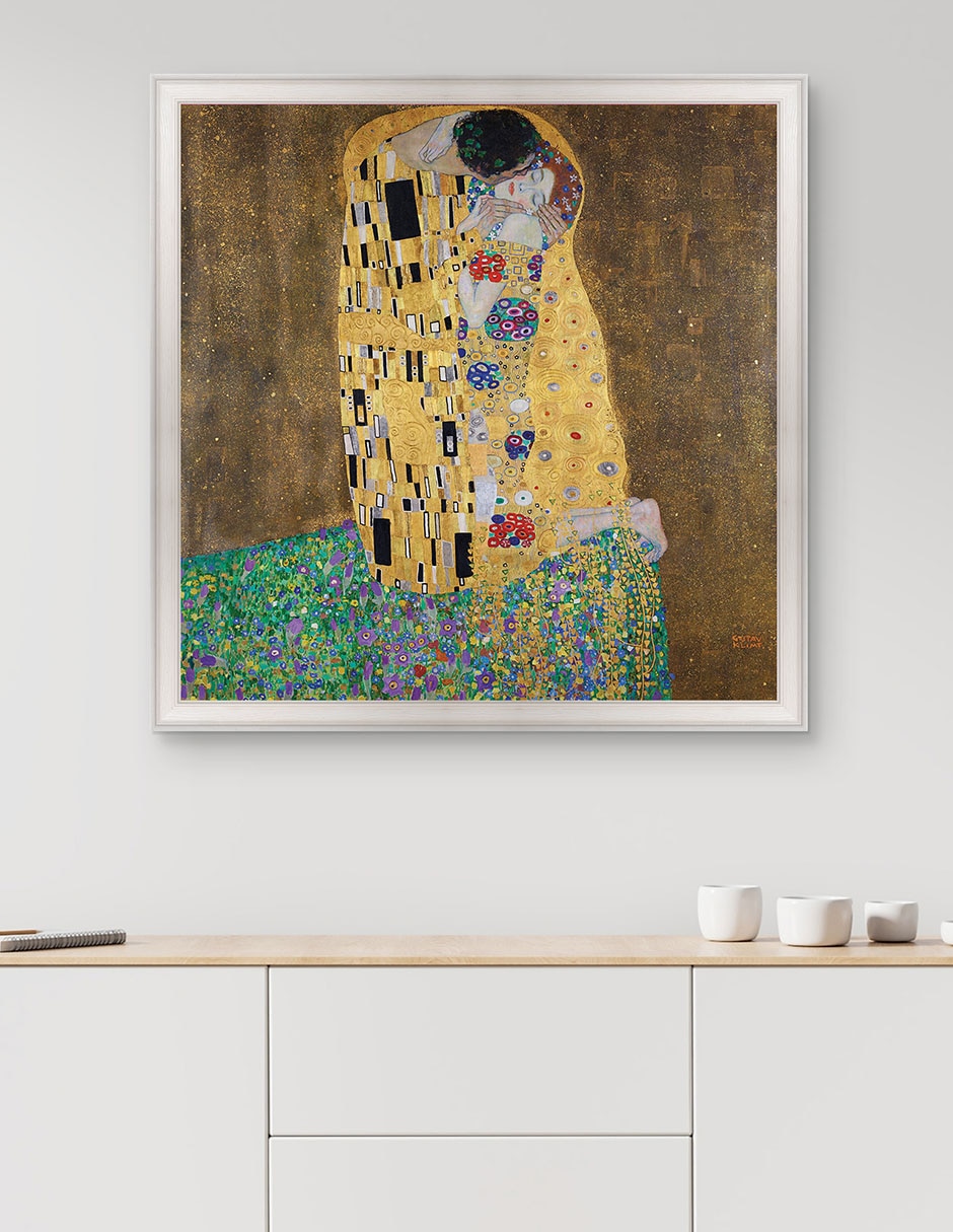 Cuadro decorativo El beso de Gustav Klimt técnica mixta 3