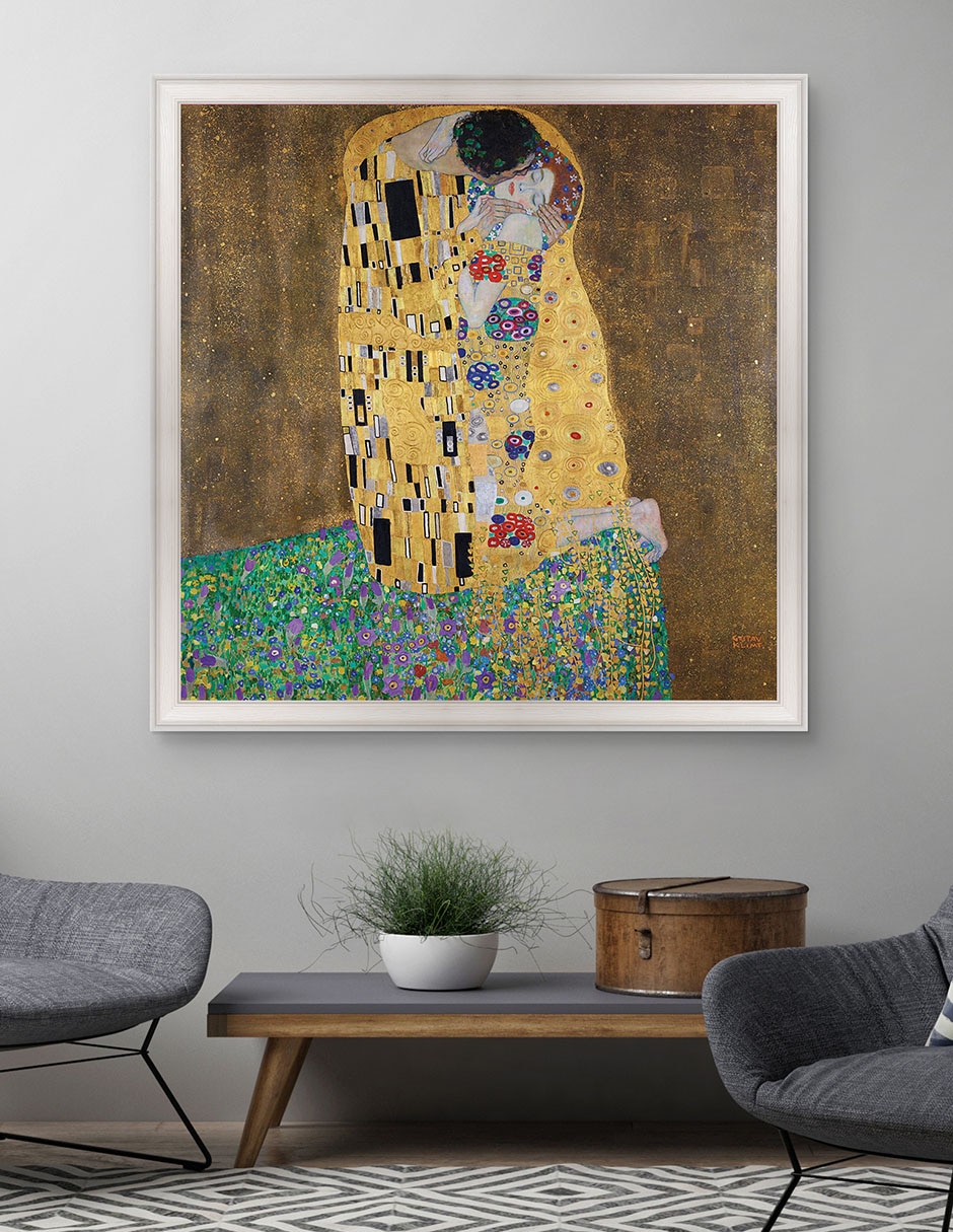 Cuadro decorativo El beso de Gustav Klimt técnica mixta 4