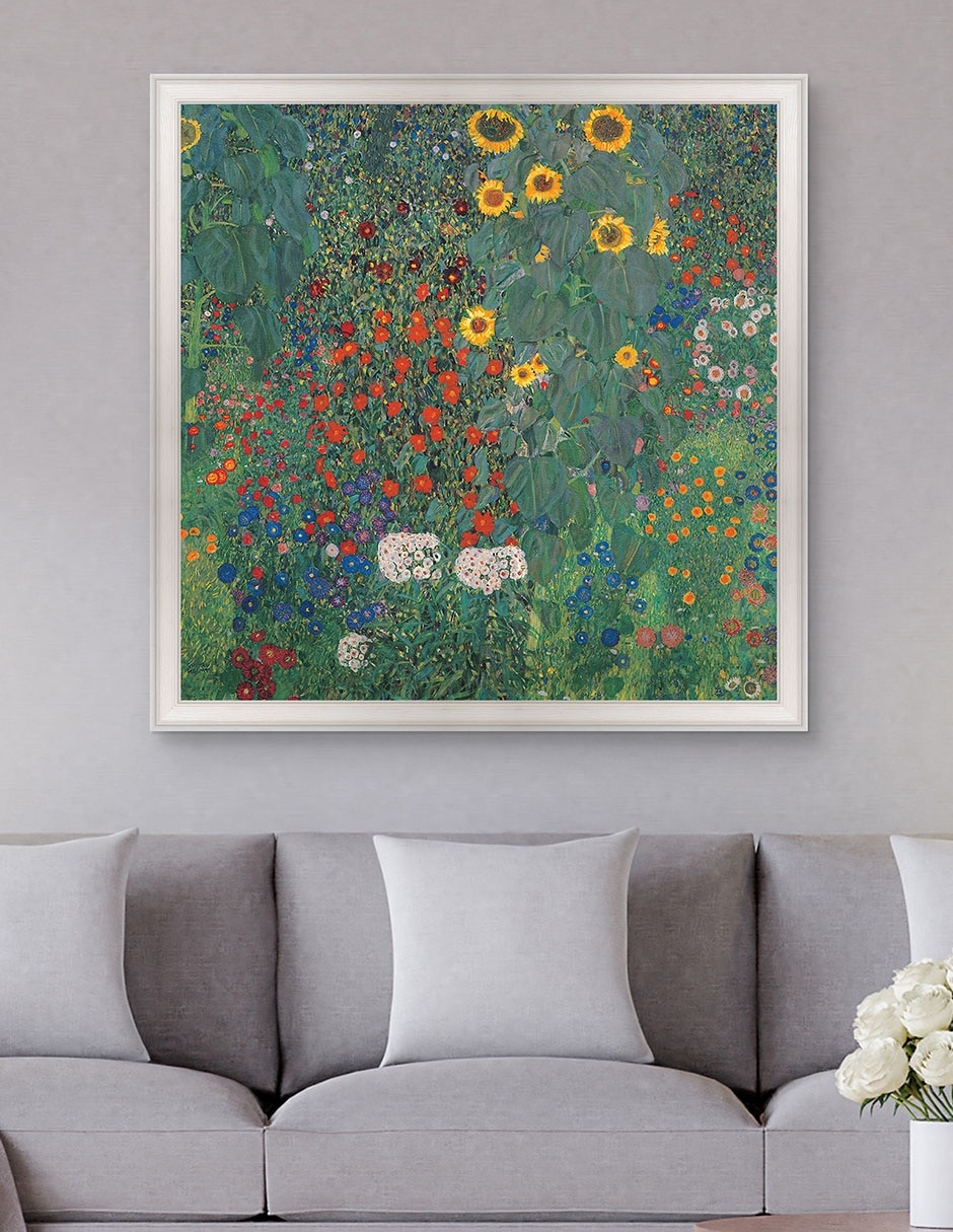 Cuadro decorativo Jardín con girasoles de Gustav Klimt técnica mixta 3
