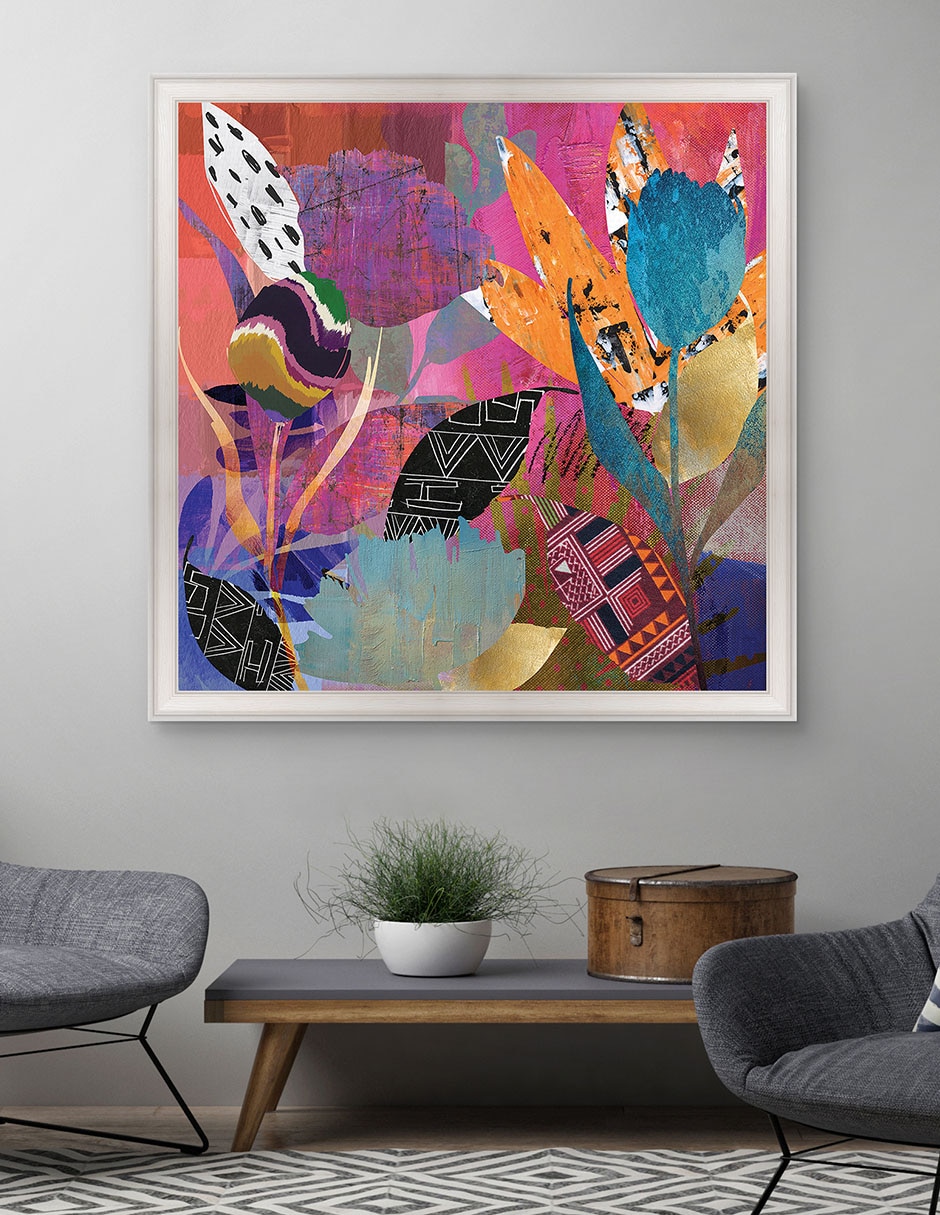 Cuadro decorativo Poder floral de Nikki Chu técnica mixta 4