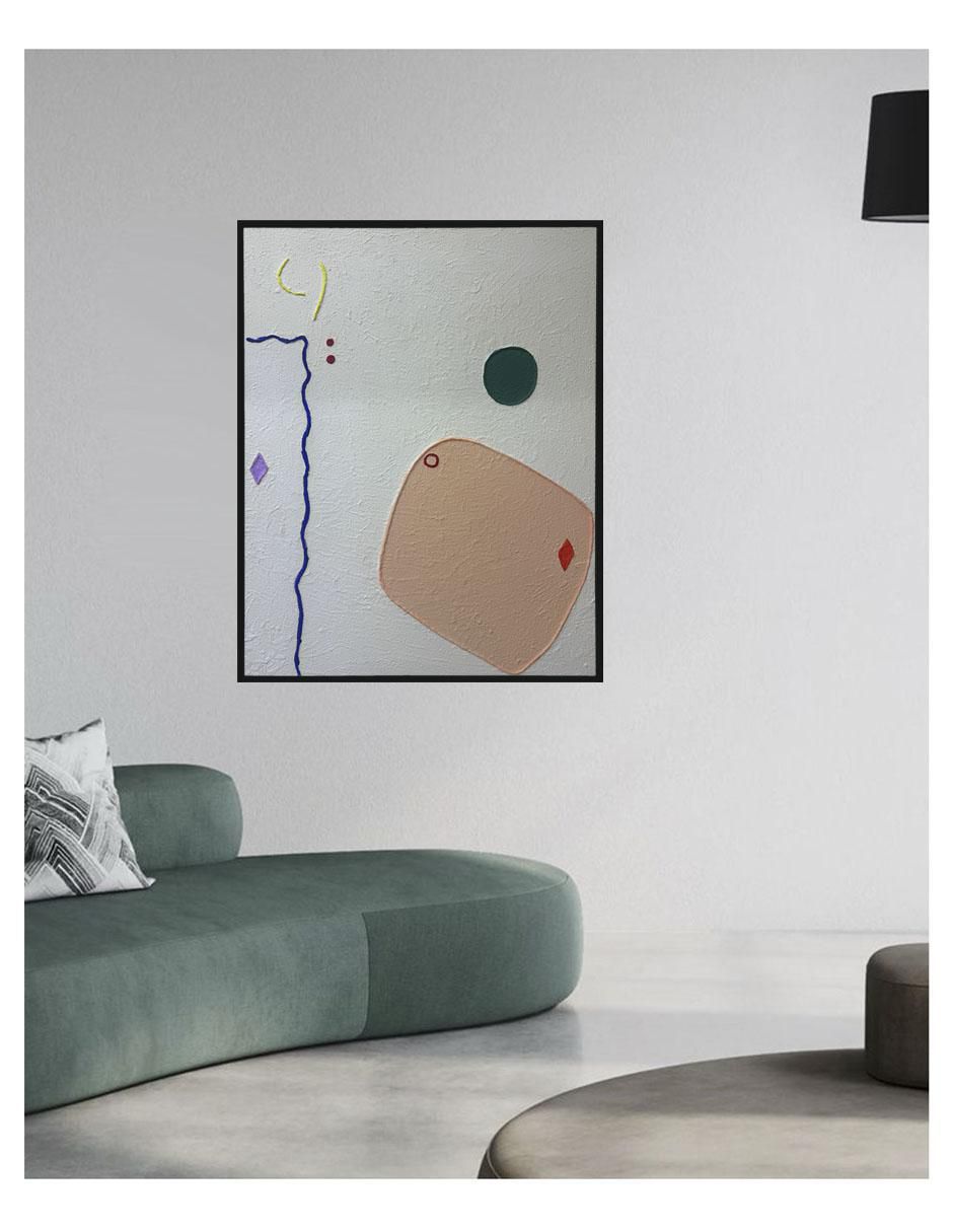Pintura Intervencion I técnica acrílico Minimalista 2