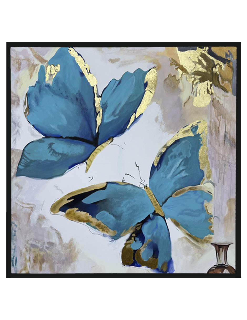 Pintura 2 Butterflies técnica acrílico Mariposas