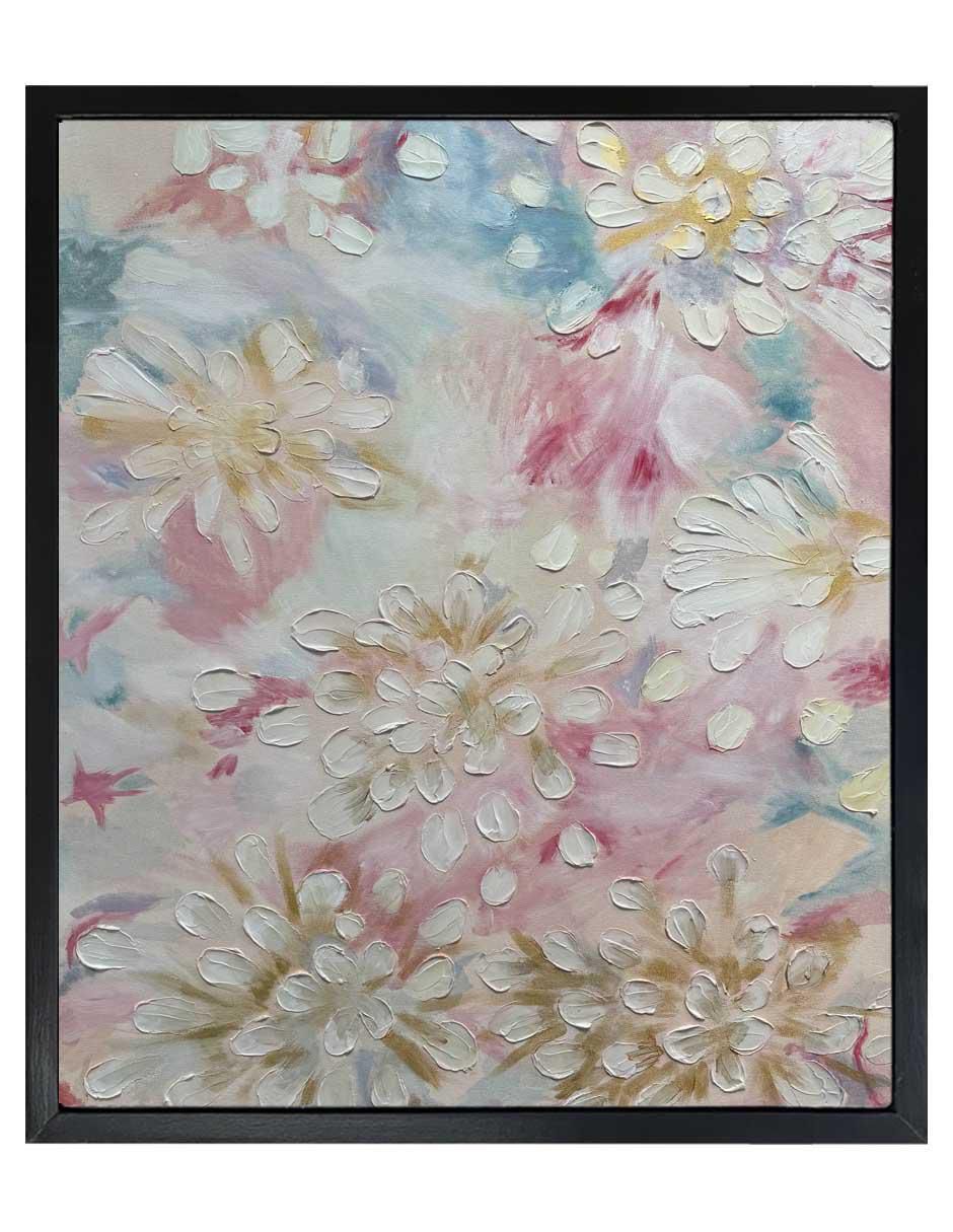 Pintura Entre Flores técnica mixta Abstracto