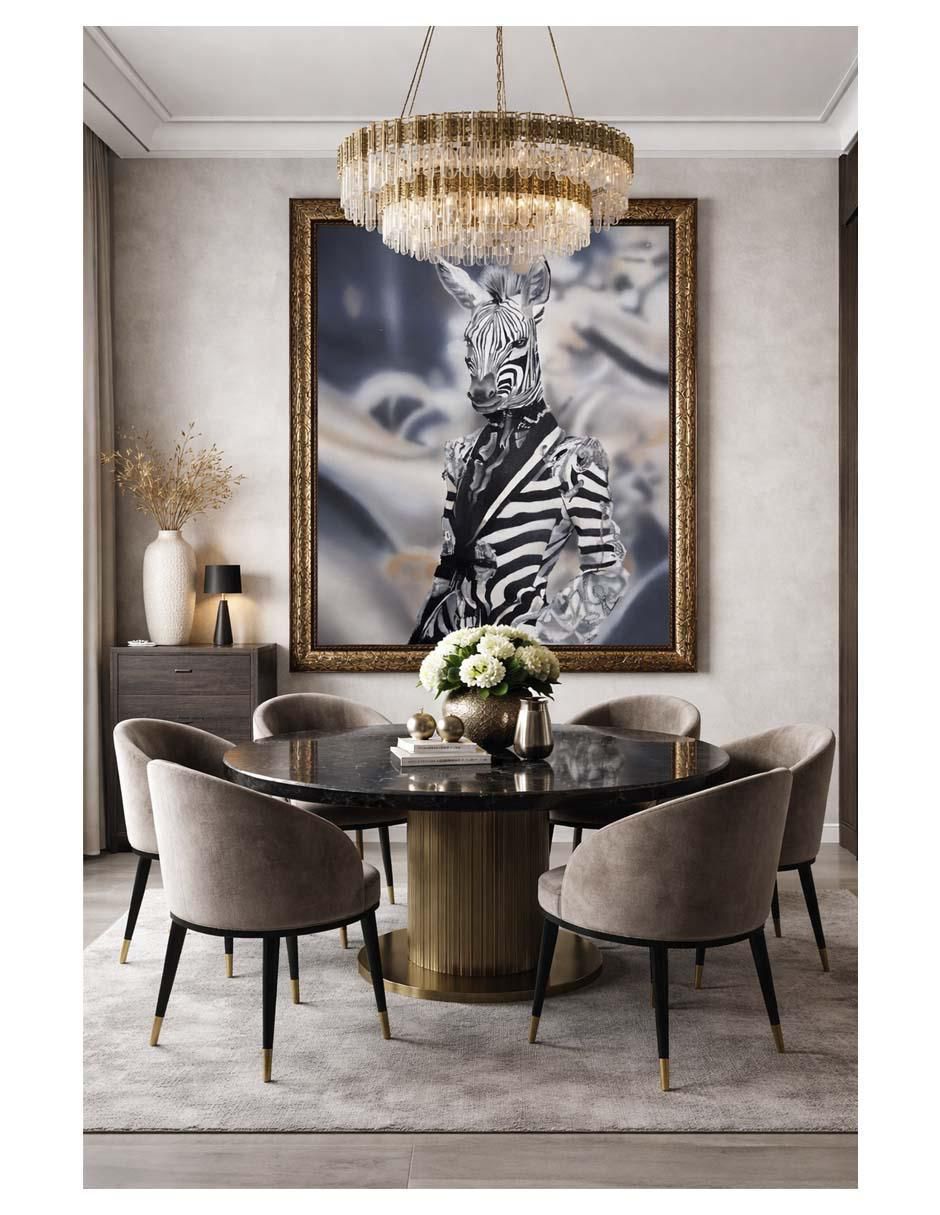 Pintura Lord Zebra De Gala técnica óleo Animalart 2