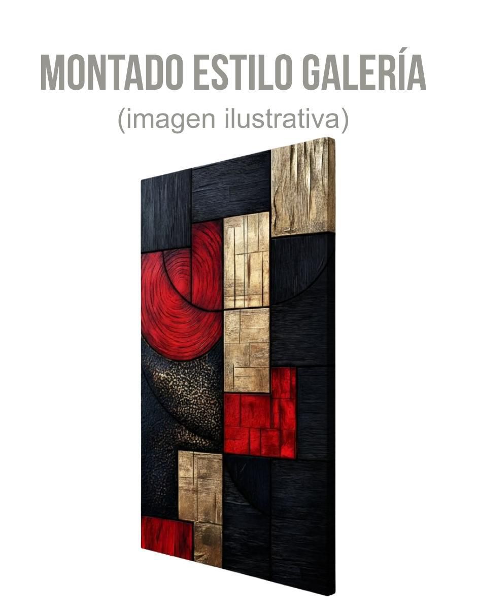 Cuadro decorativo Geométrico Texturas Metálicas 3