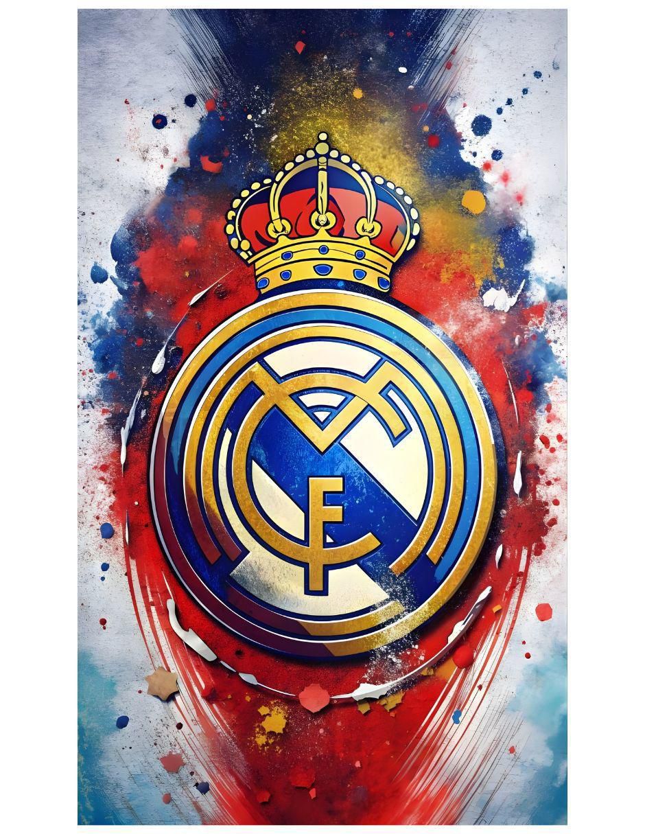 Cuadro decorativo fútbol escudo real madrid 90 x 122 cm