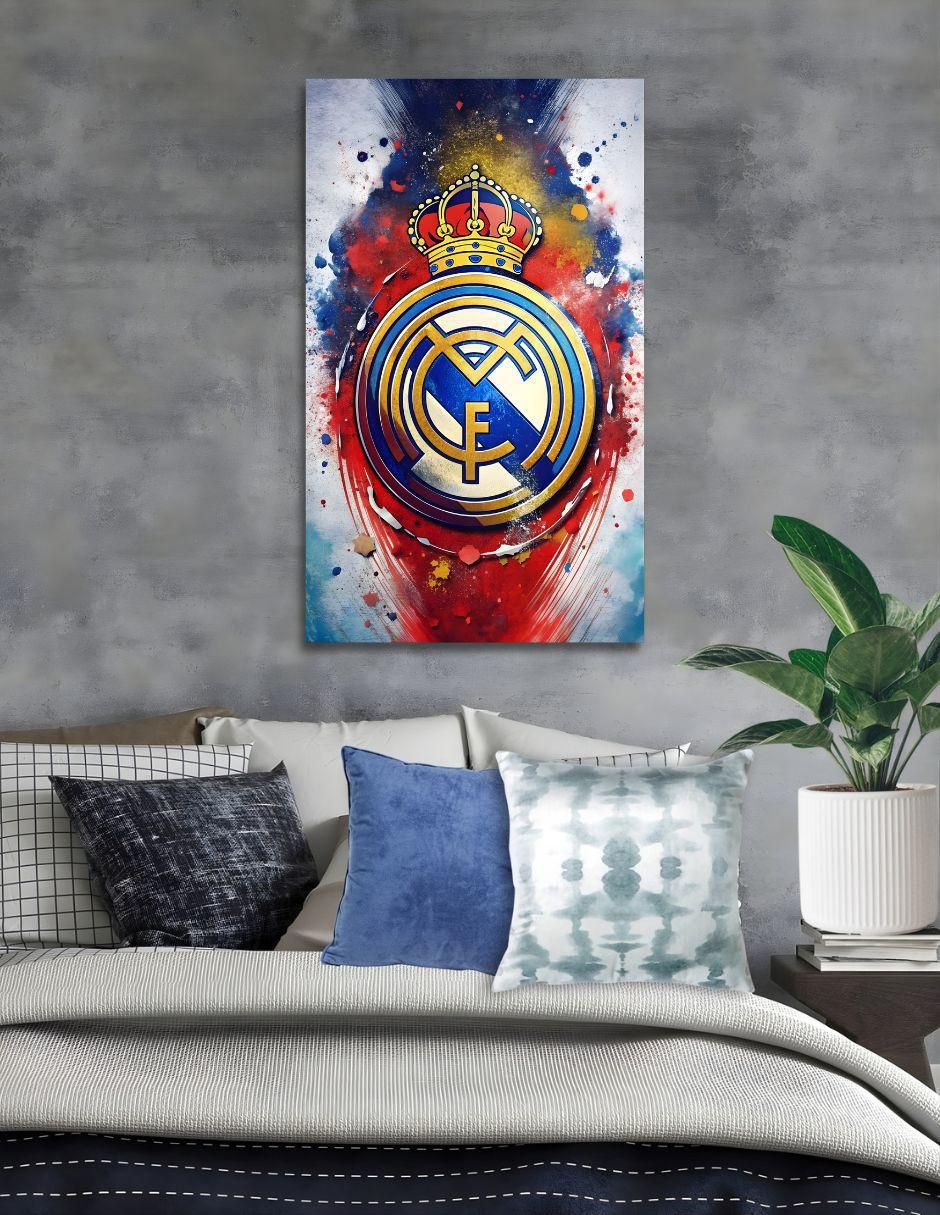 Cuadro decorativo fútbol escudo real madrid 90 x 122 cm 5