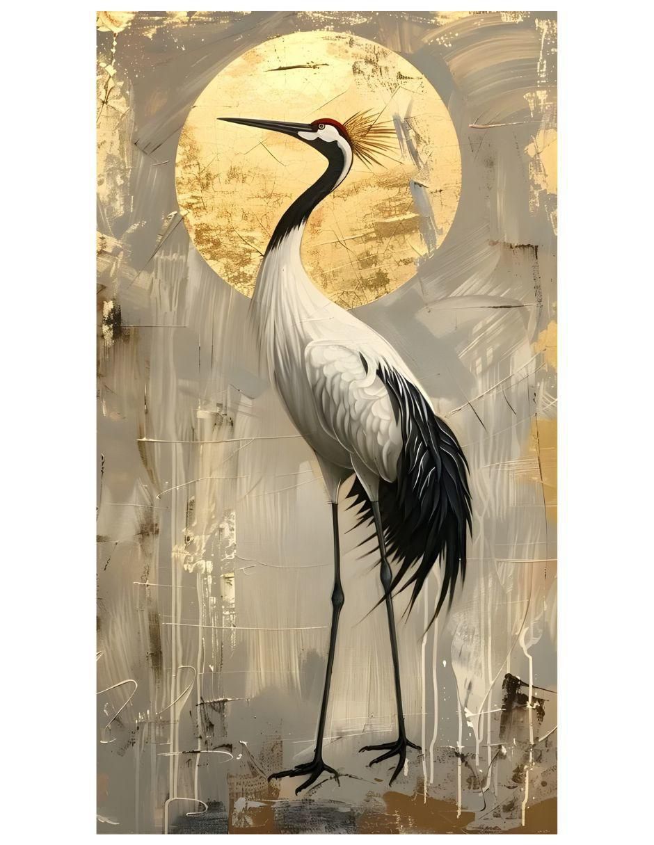 Cuadro decorativo animal grulla real 70 x 100 cm Cuadro decorativo animal grulla real 70 x 100 cm