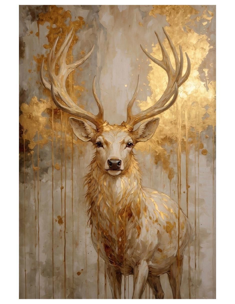 Cuadro decorativo Animal venado ocre 70x100cm