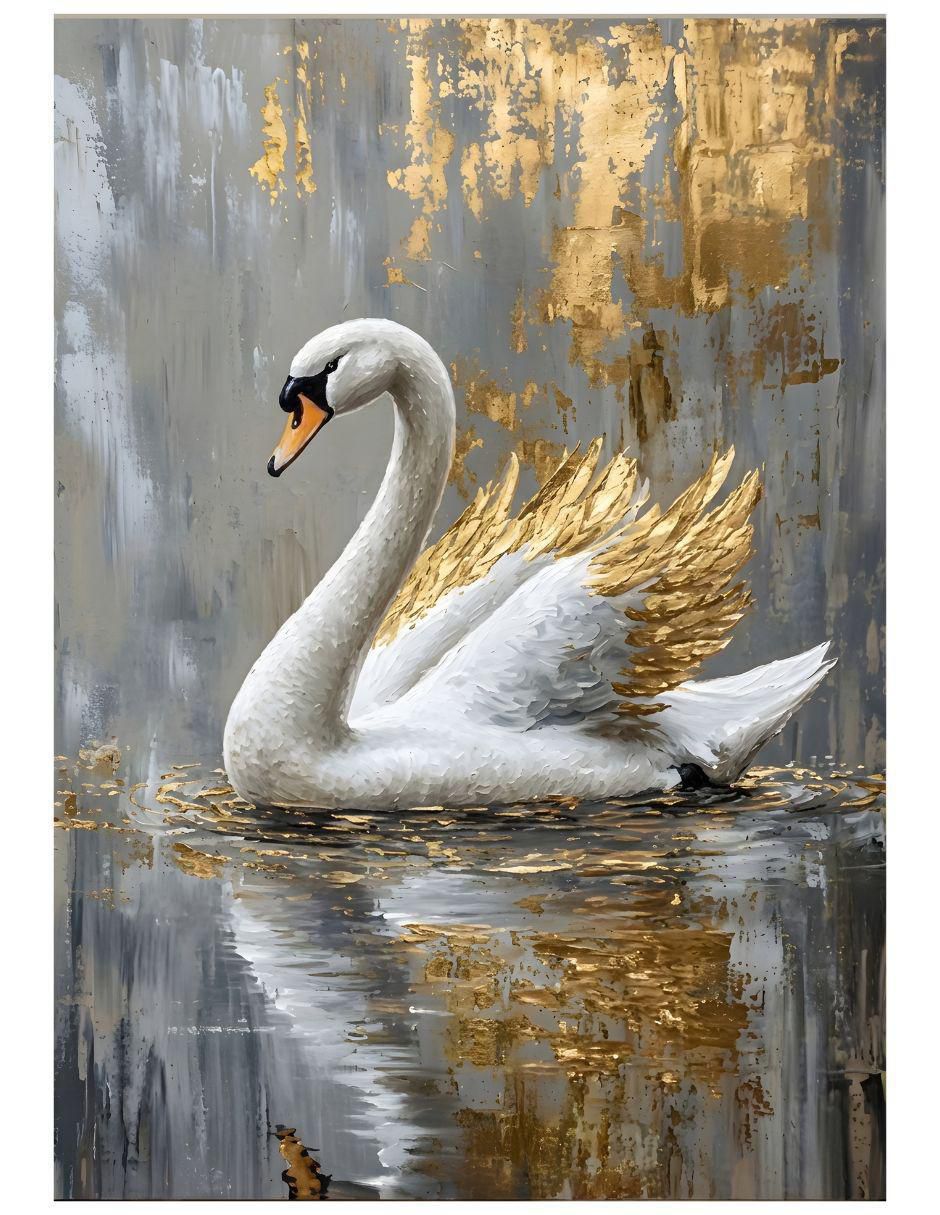 Cuadro decorativo Animal Cisne Ocre Cuadro decorativo Animal Cisne Ocre