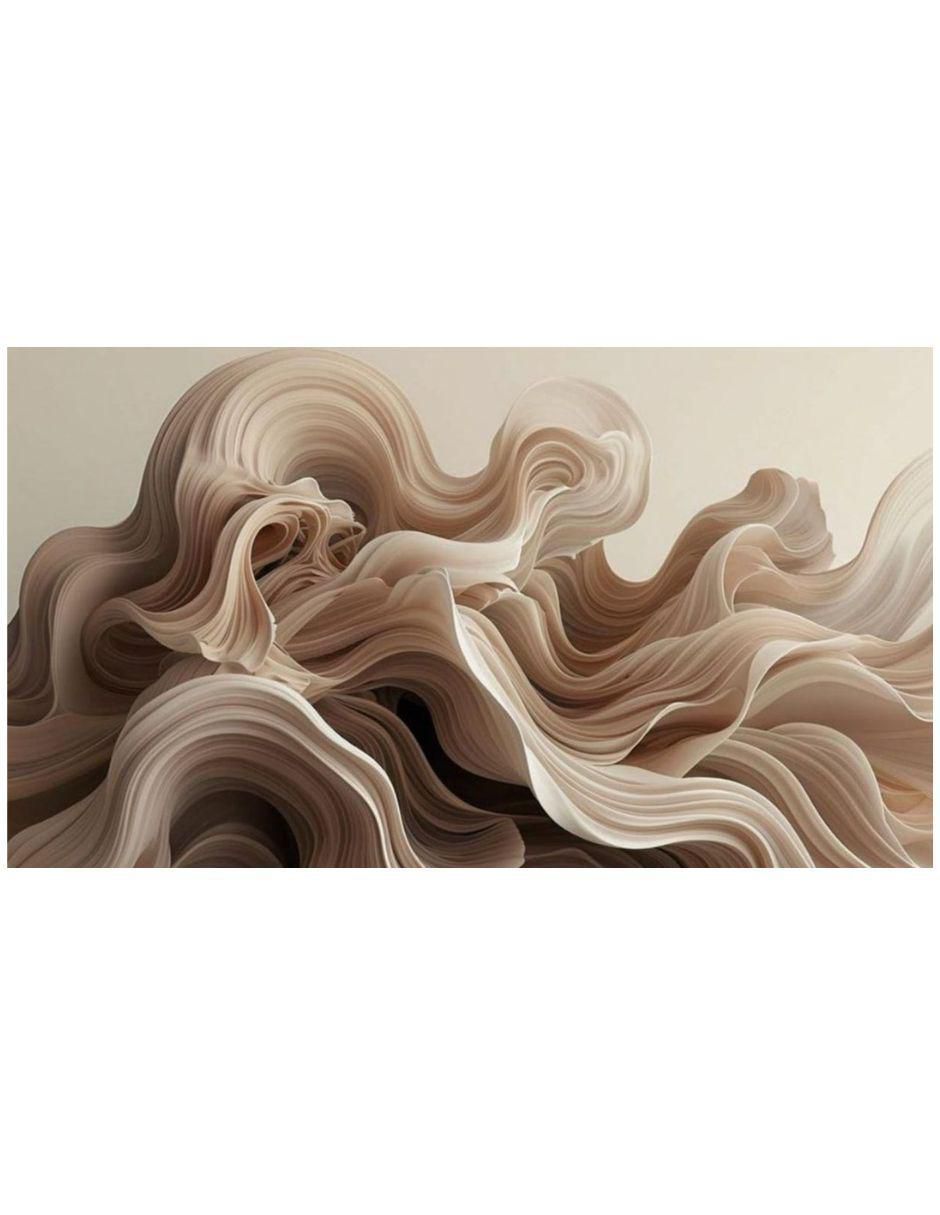 Cuadro decorativo Abstracto Ondas Crema