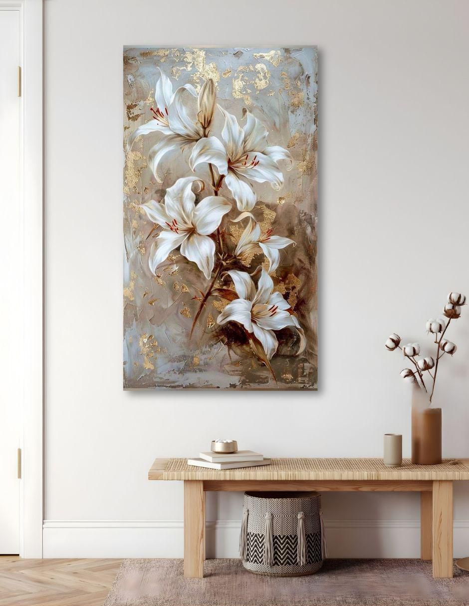 Cuadro decorativo Impresión Botánica Flor Lili Café 2