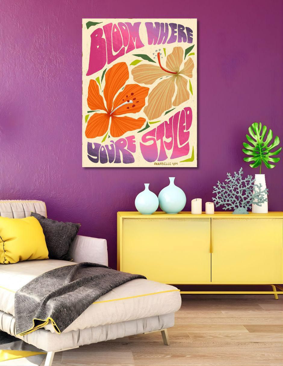 Cuadro decorativo Frase Bloom Where Youre Style 2