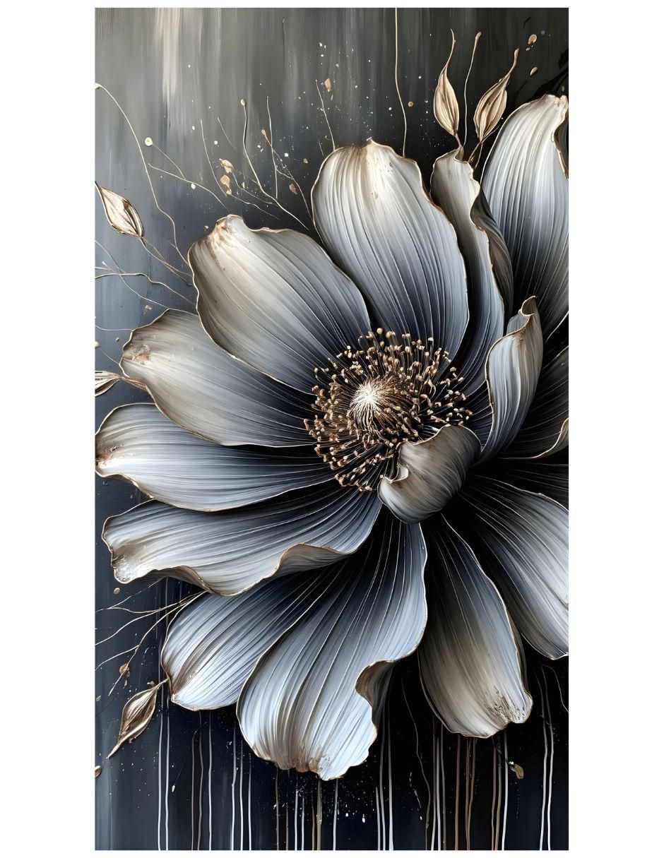 Cuadro decorativo Botánica Flor de Obsidiana Impresión