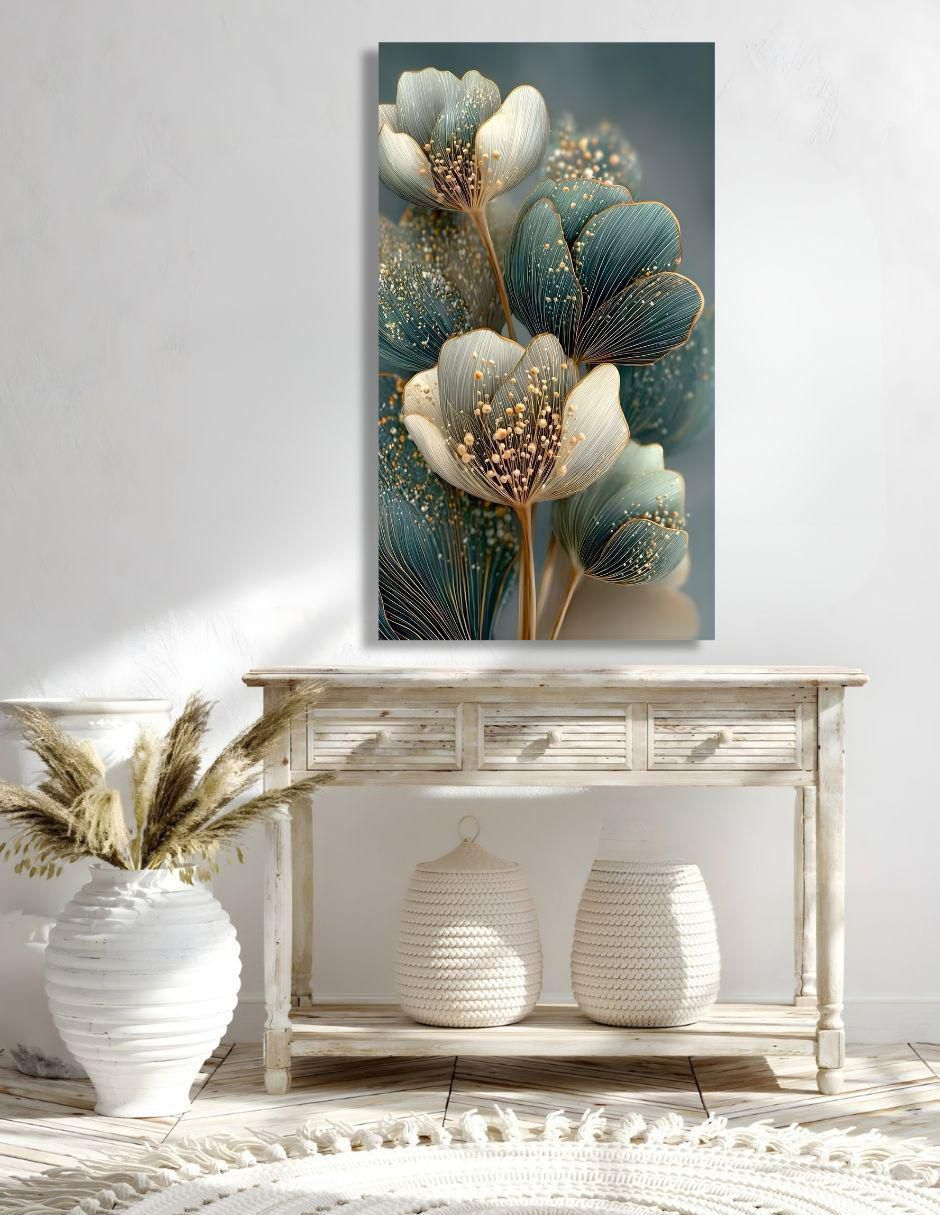 Cuadro decorativo Botánica Jade y Oro Impresión 2