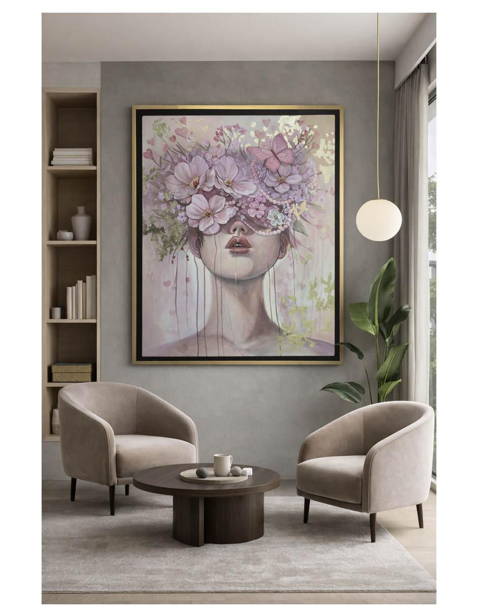 Pintura Blooming Gold Beauty técnica mixta Flores 2